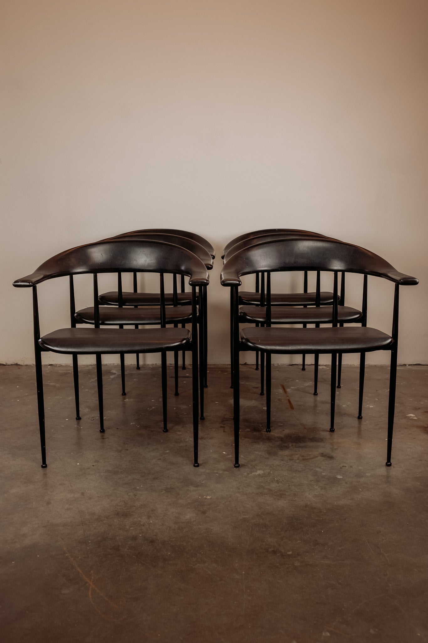 Set van 6 P40 eetkamstoelen van Vegni & Gualtierotti voor Fasem, jaren 80