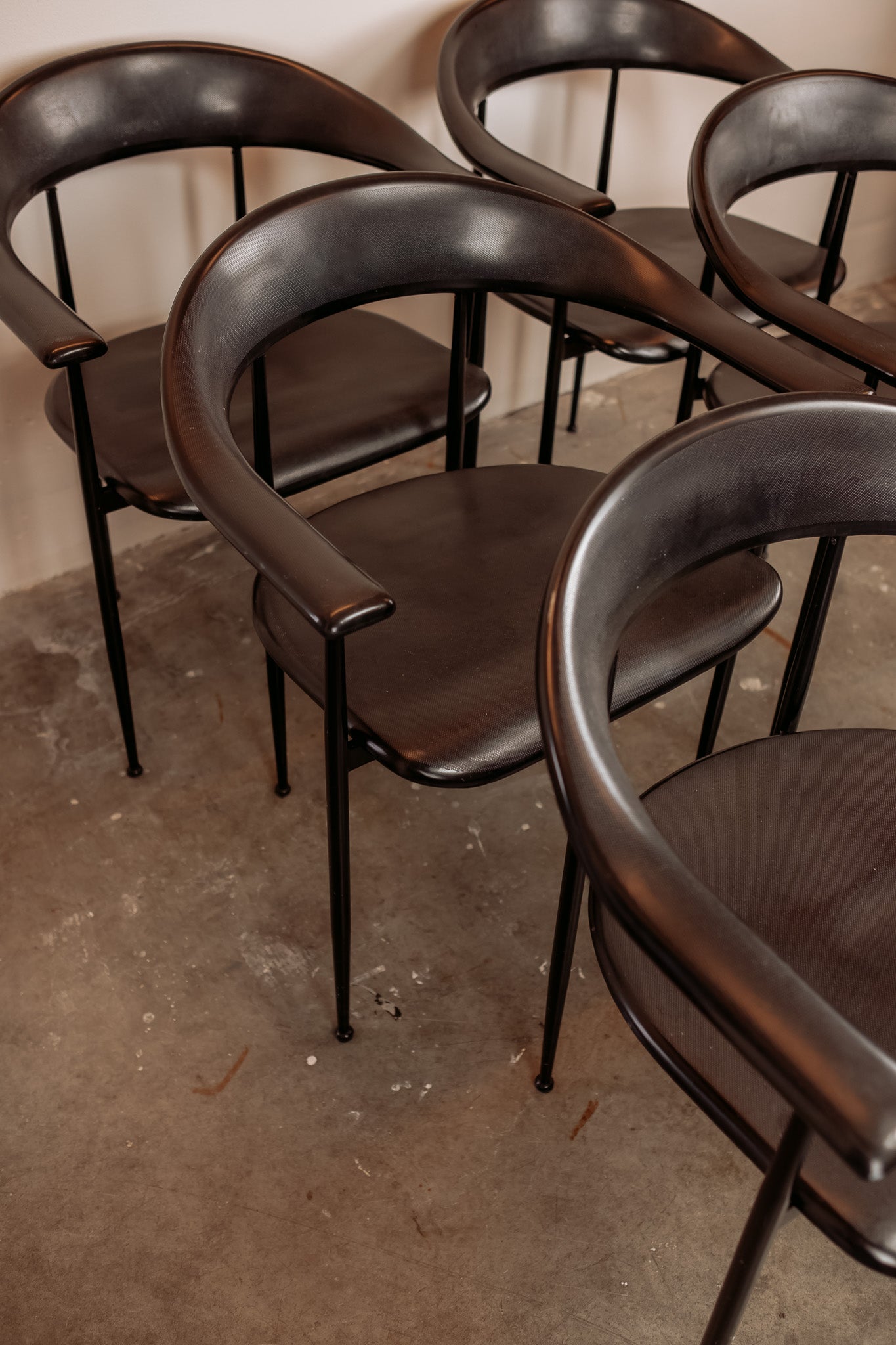 Set van 6 P40 eetkamstoelen van Vegni & Gualtierotti voor Fasem, jaren 80