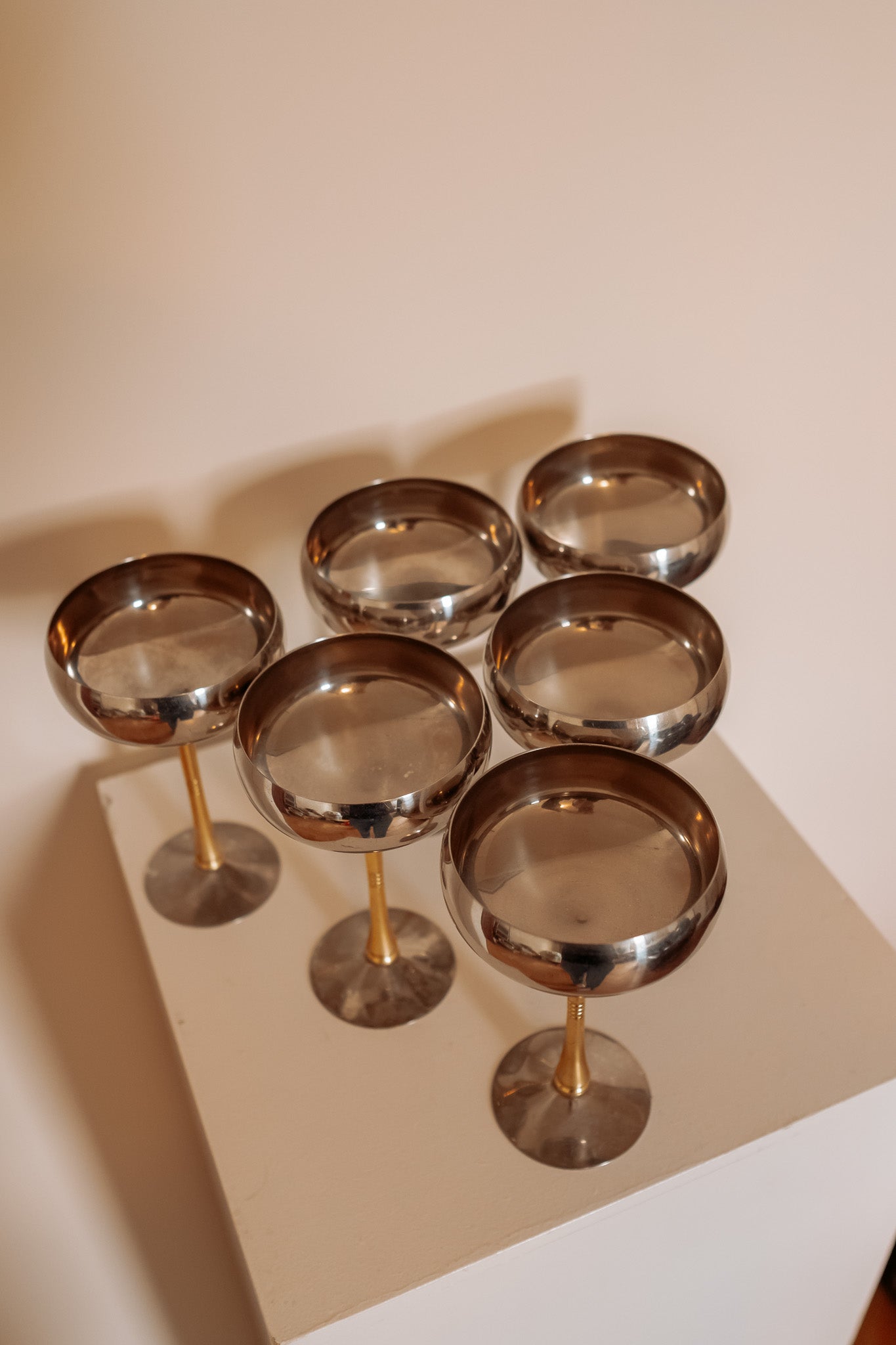 Set of 6 silver Italian coupes