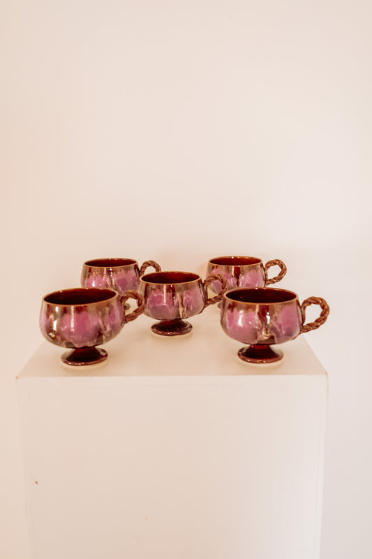 Vintage Vallauris koffiekopjes (set van 5)