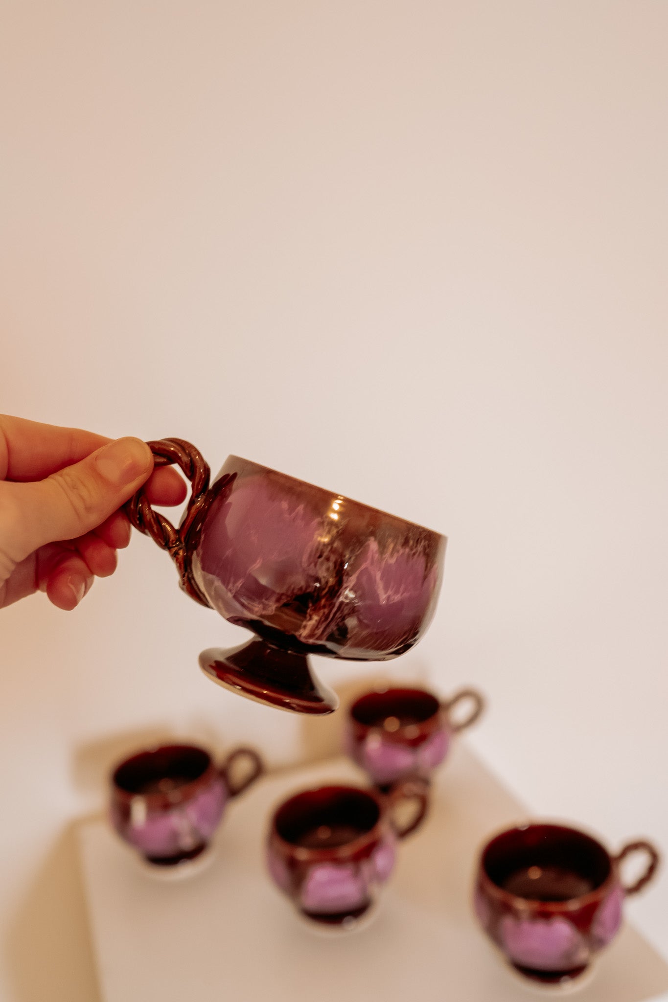 Vintage Vallauris koffiekopjes (set van 5)