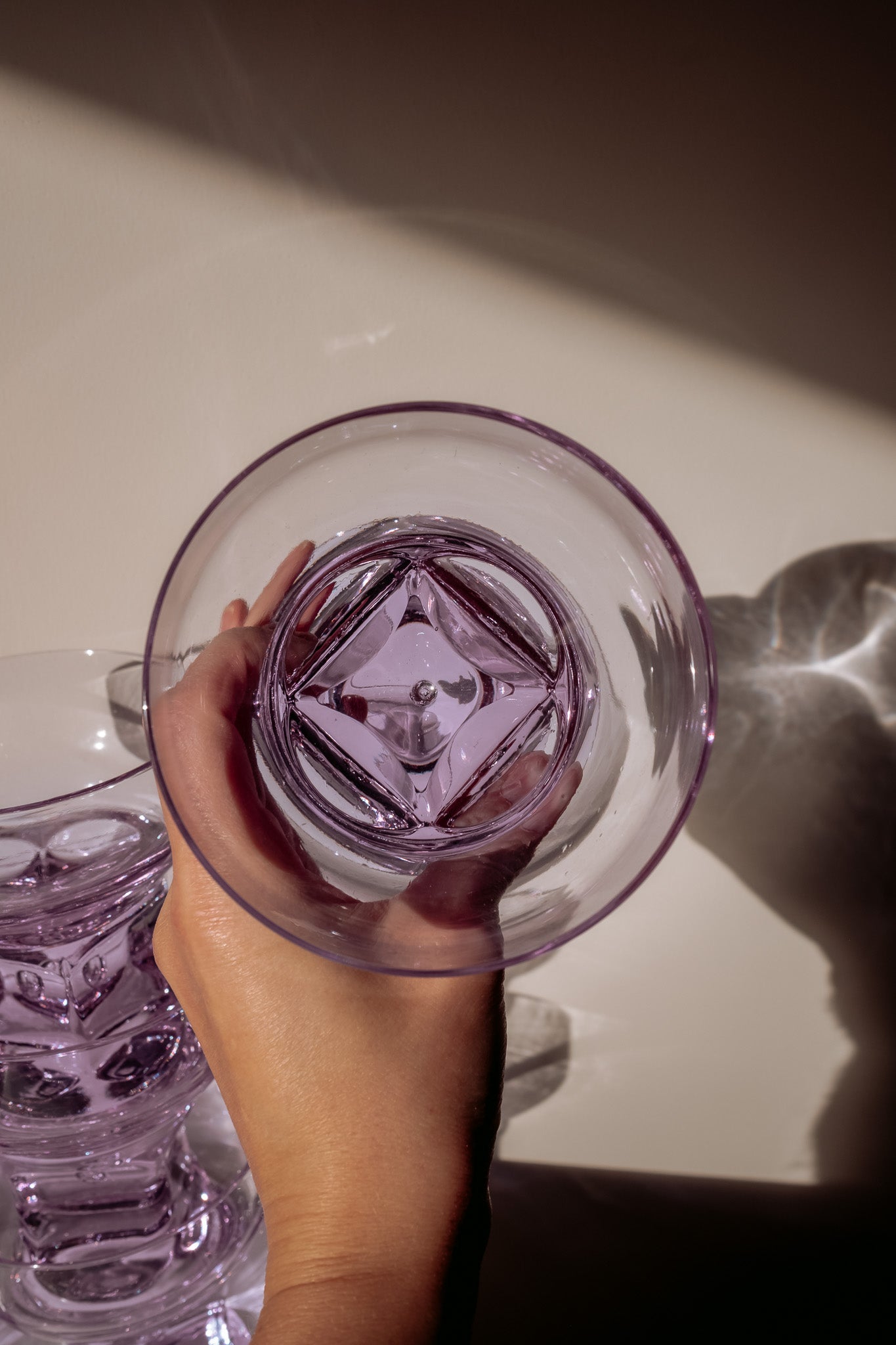 Set van 6 lila Italiaanse coupes/schaaltjes