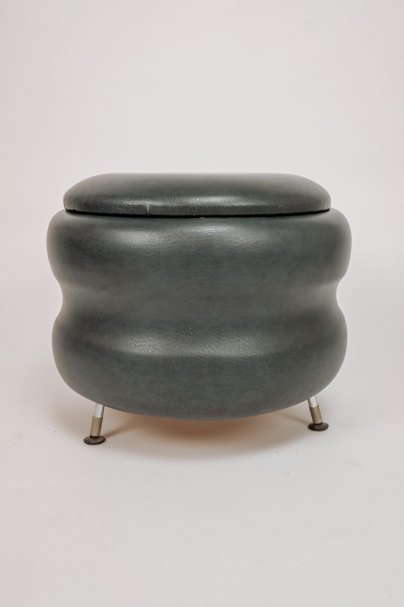 Vintage orange ottoman with storage space