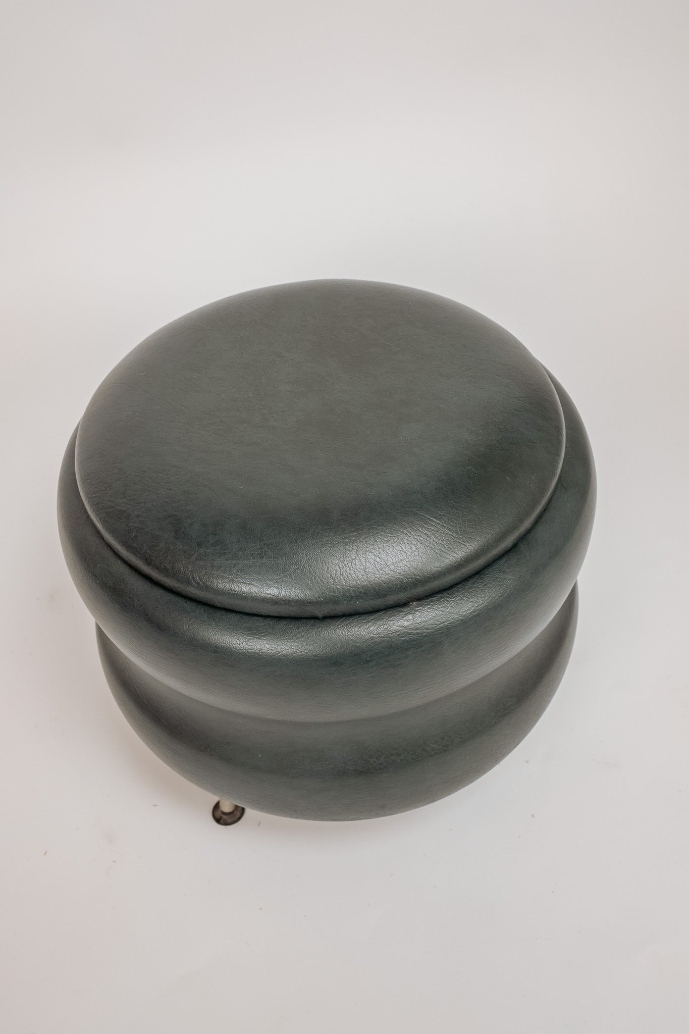 Vintage orange ottoman with storage space