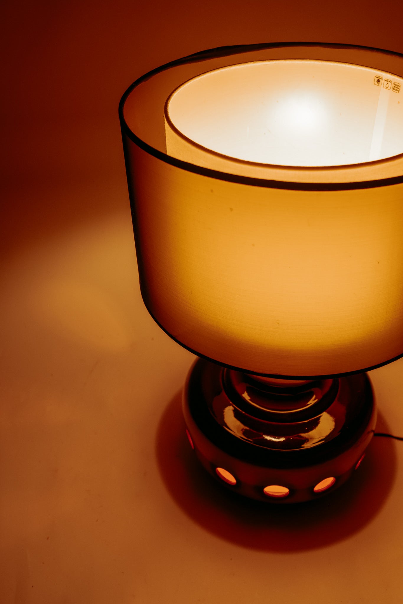 Vintage tafellamp jaren ’70 – bruin/oranje keramiek