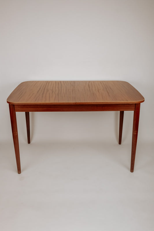 Uitschuifbare vintage eettafel met ronde hoeken, jaren 60