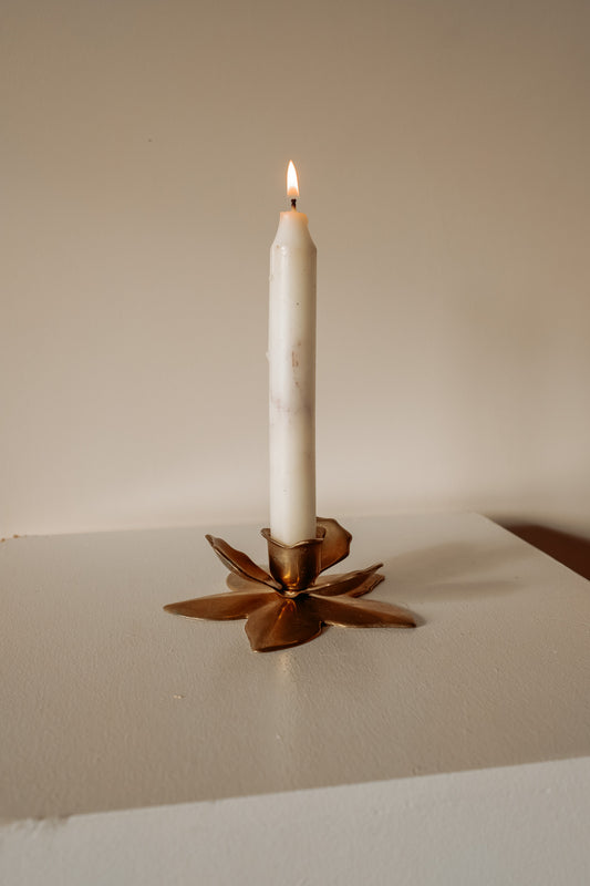 Vintage messing bloemenkandelaar (2 stuks beschikbaar)