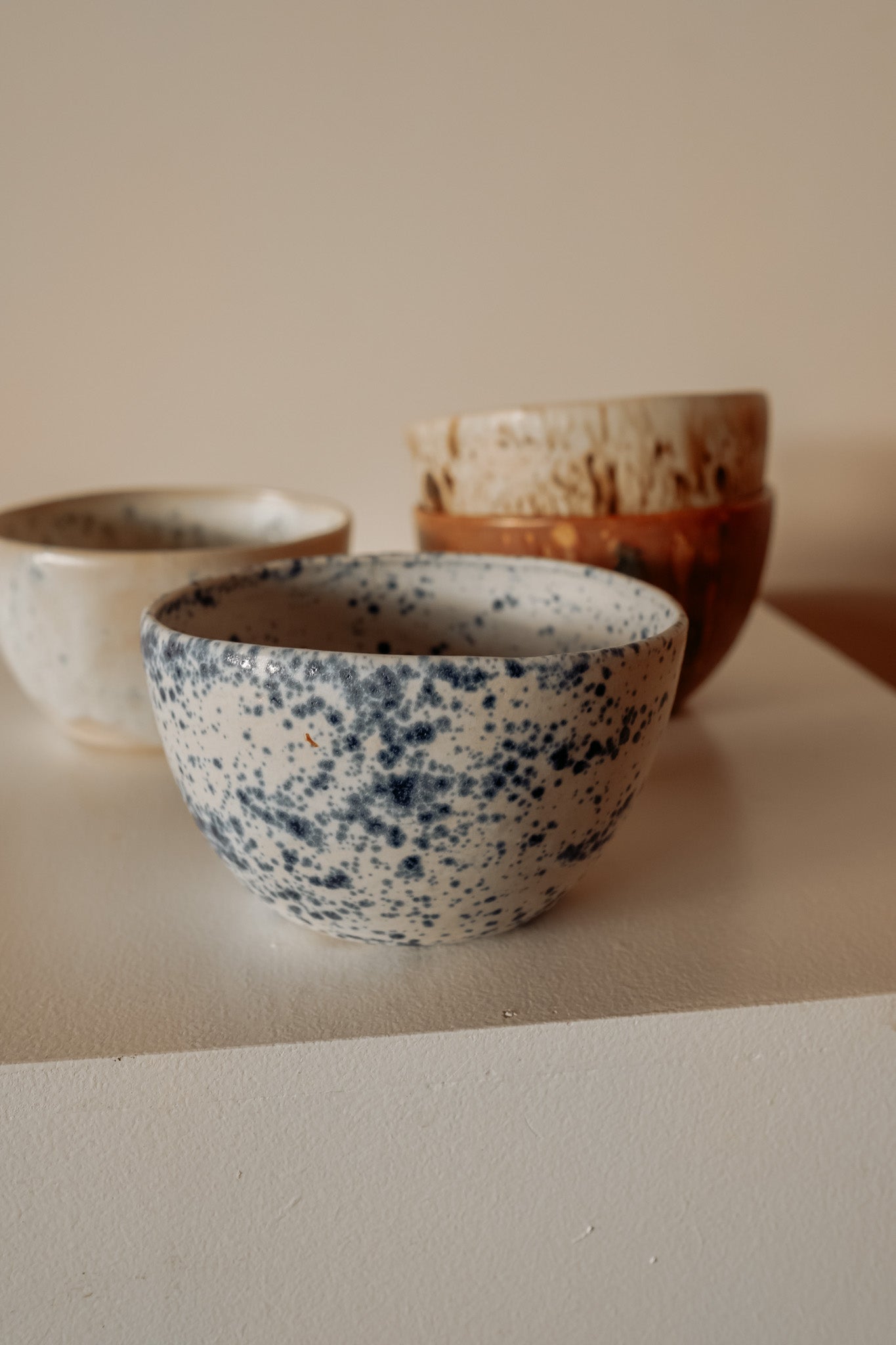 Unieke handgemaakte keramieken cappuccino mokken - set van 4