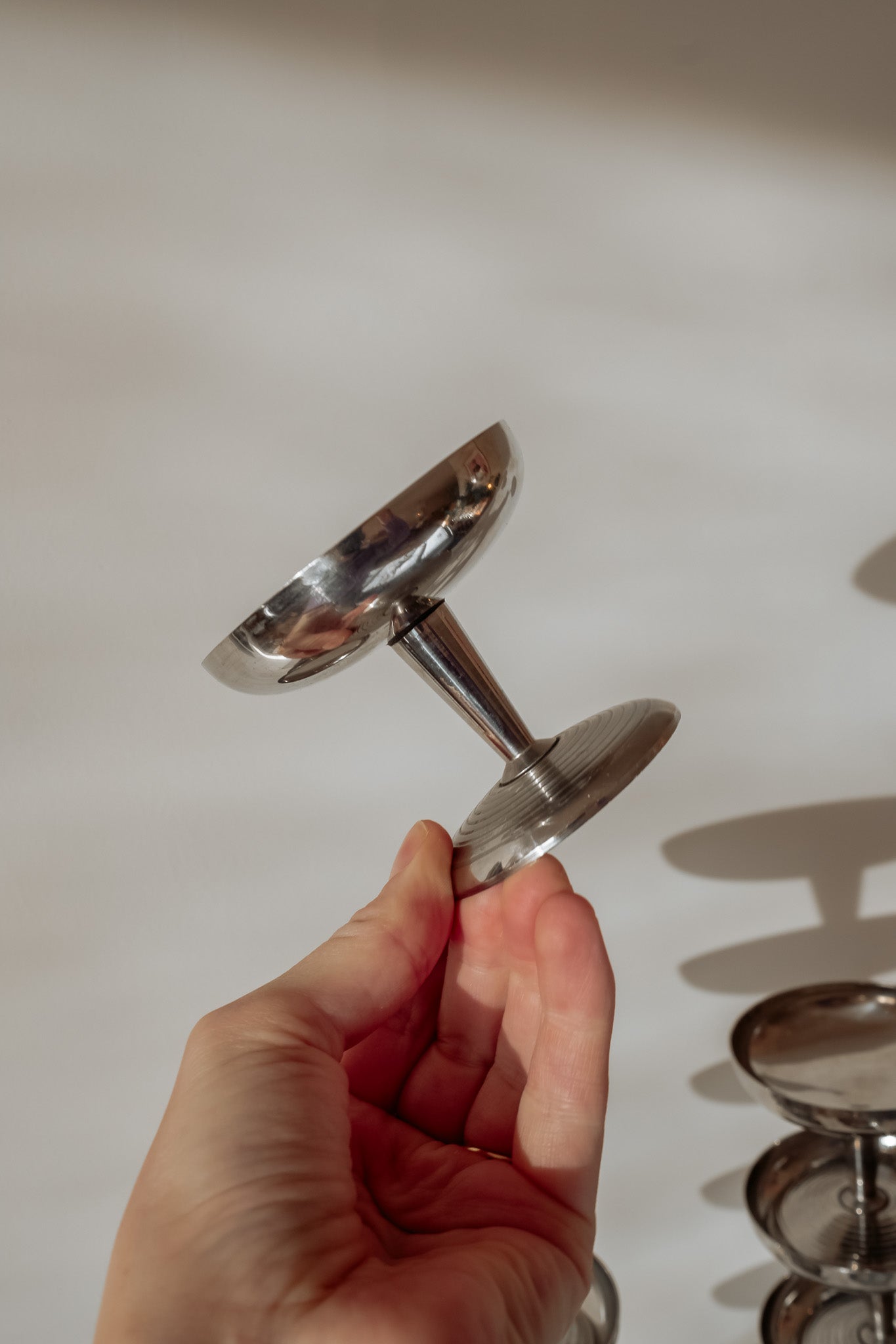 Set van 12 vintage Italiaanse rvs coupes (klein formaat)