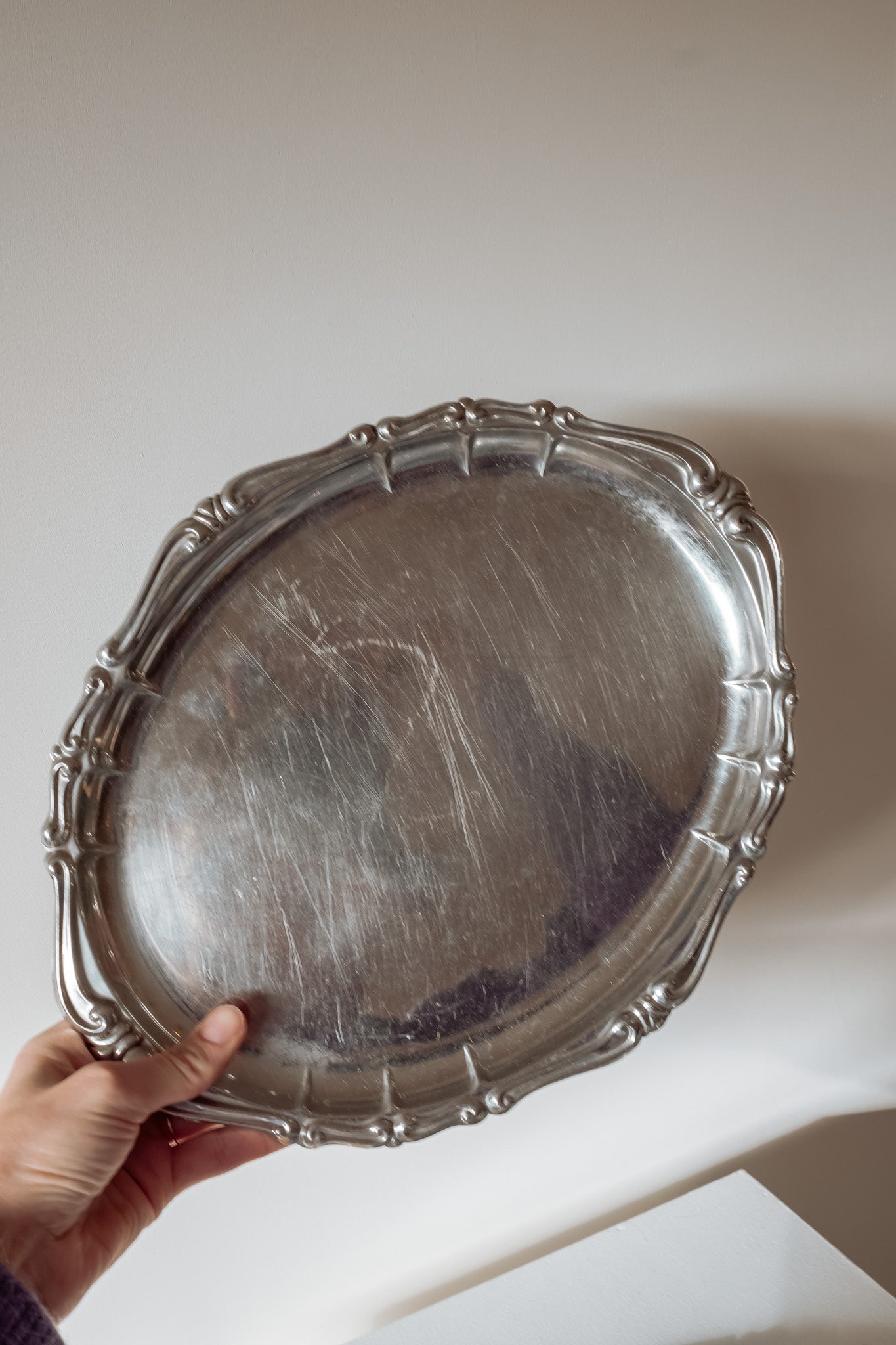 Set van 2 vintage rvs serveerschalen