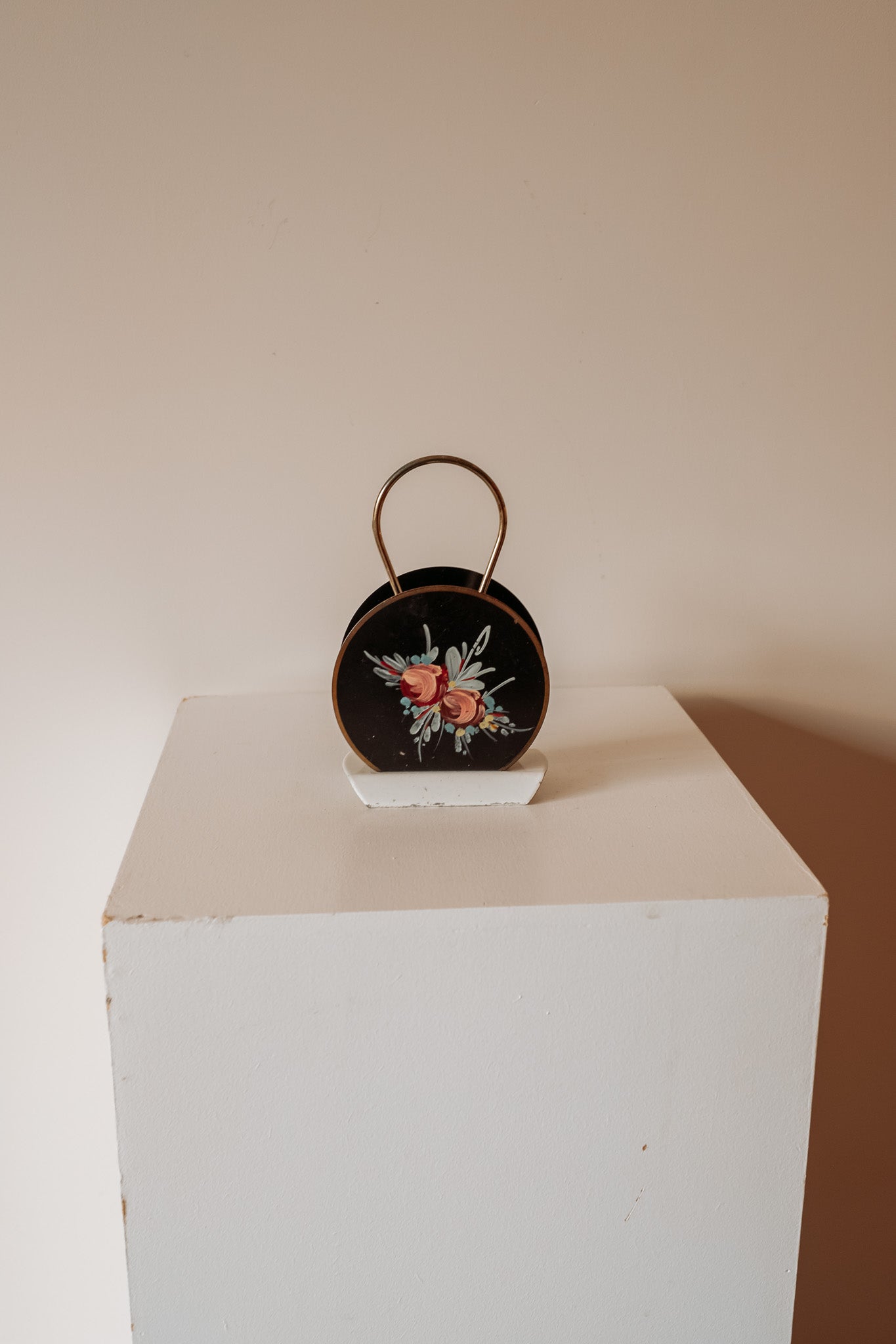 Vintage handbeschilderde servettenhouder