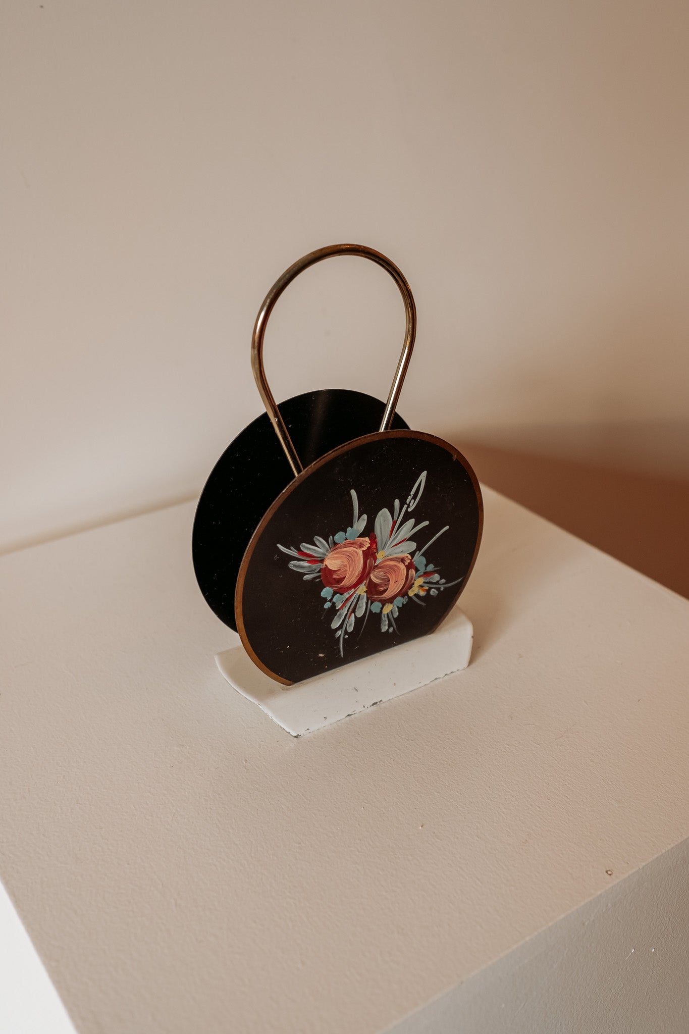 Vintage handbeschilderde servettenhouder