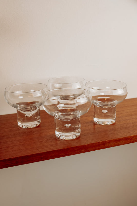 Set van 4 Italiaanse coupes/schaaltjes met luchtbel