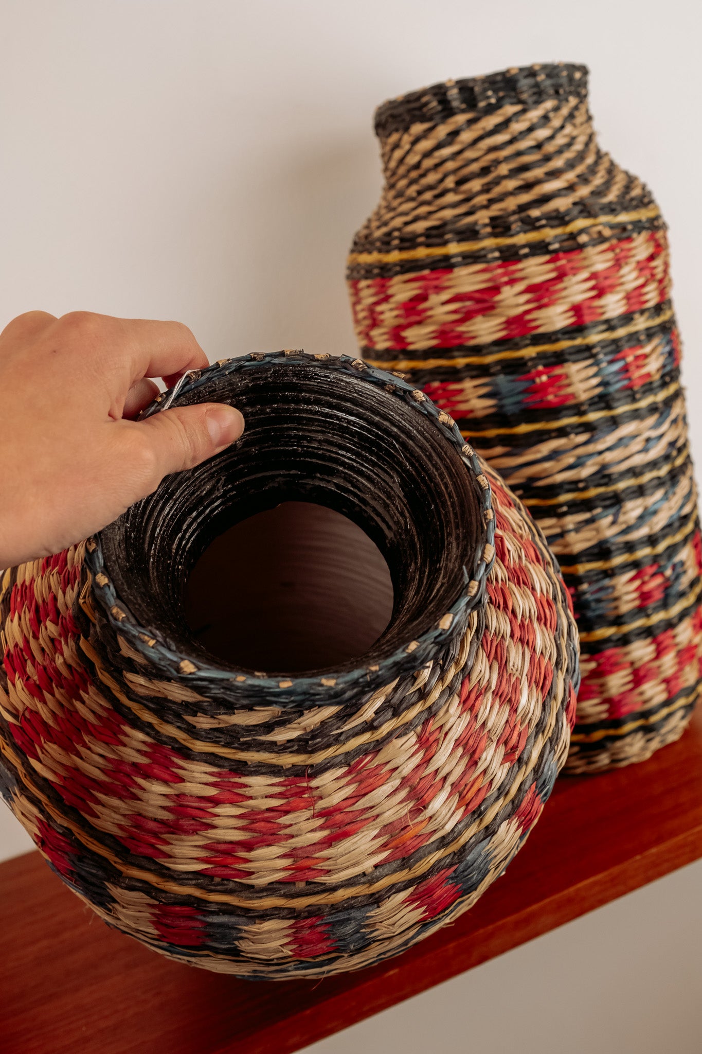 Set van 2 boho gevlochten vazen