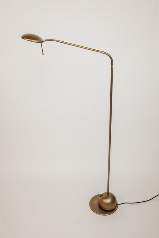 Vintage messing vloerlamp met buigbare armatuur