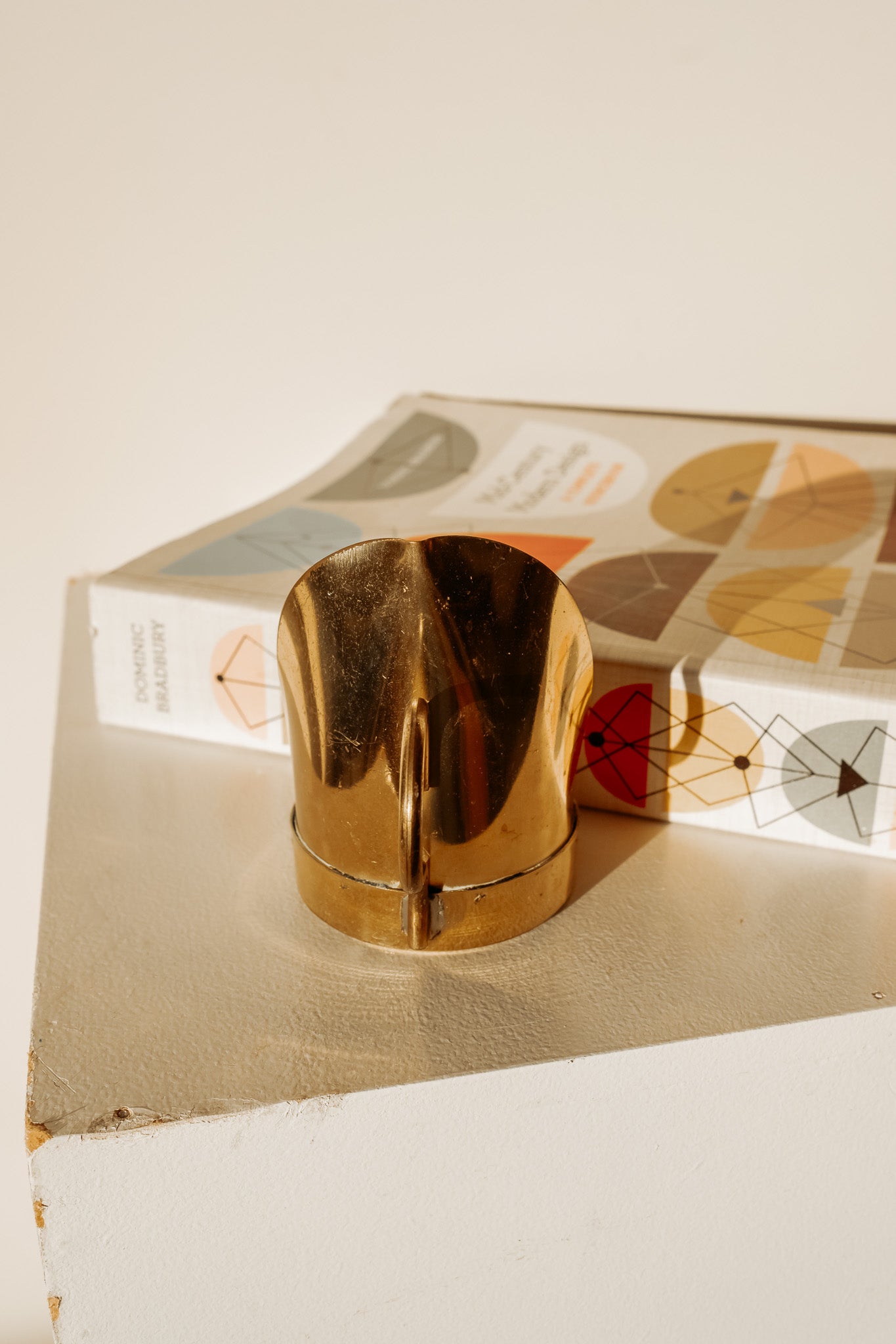 Messing waxinelicht kandelaar met oortje