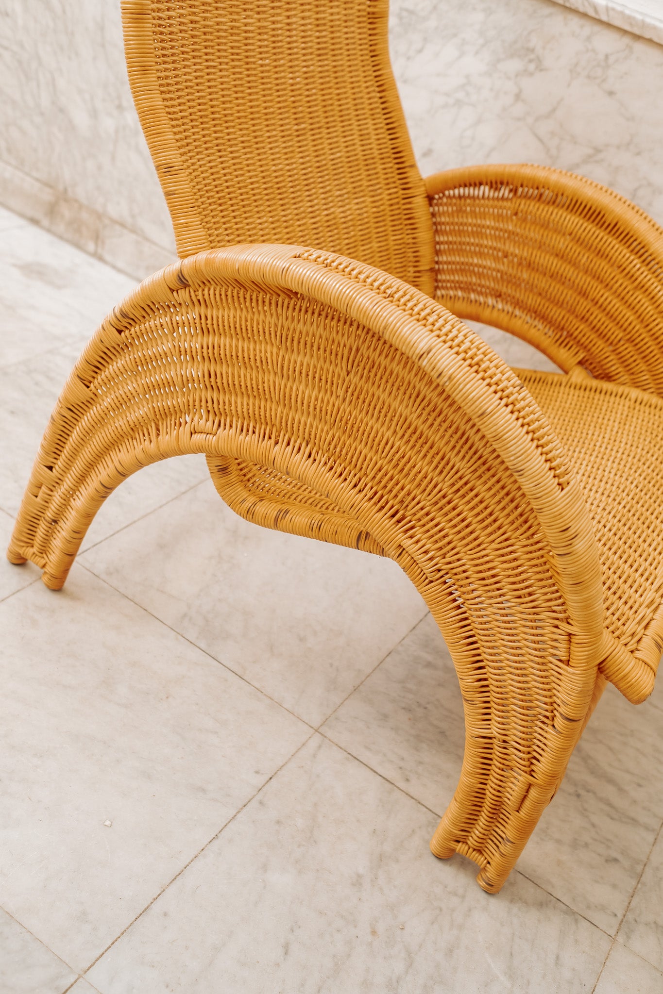 Half moon wicker chair sale