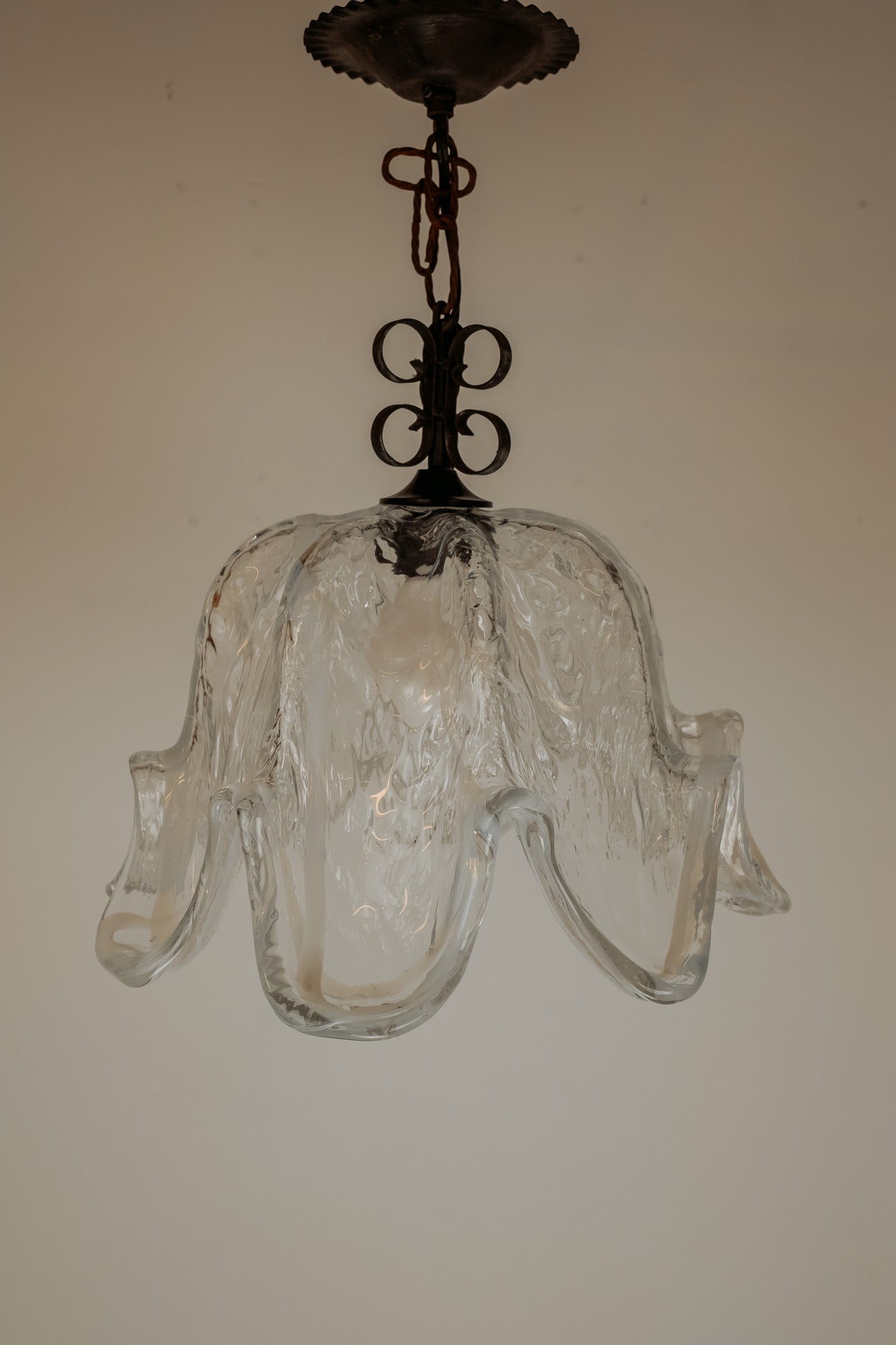 Vintage Murano glazen hanglamp uit Italië, jaren 70