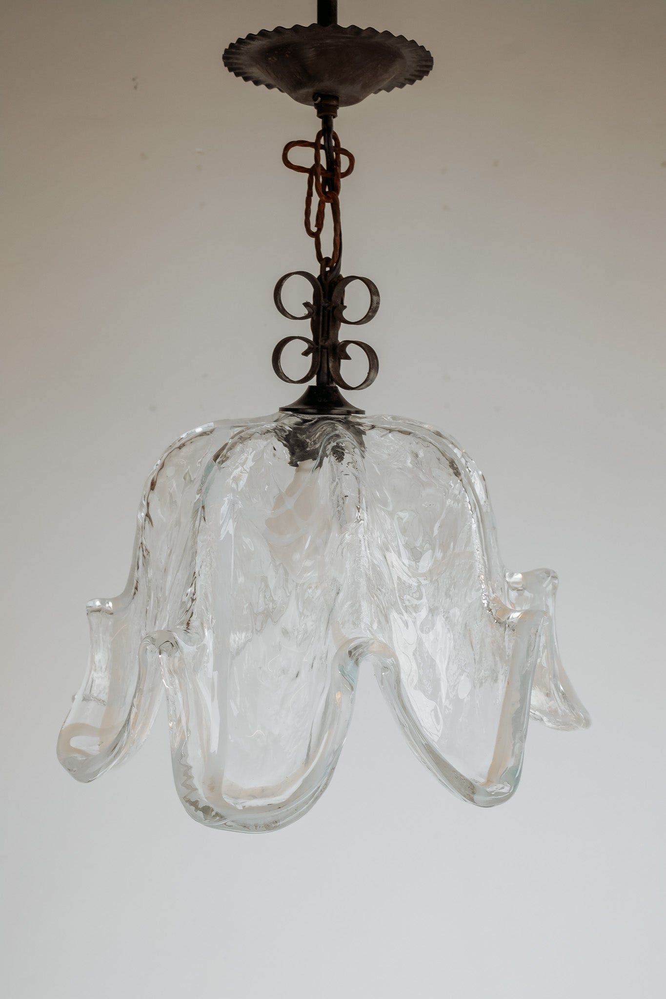 Vintage Murano glazen hanglamp uit Italië, jaren 70