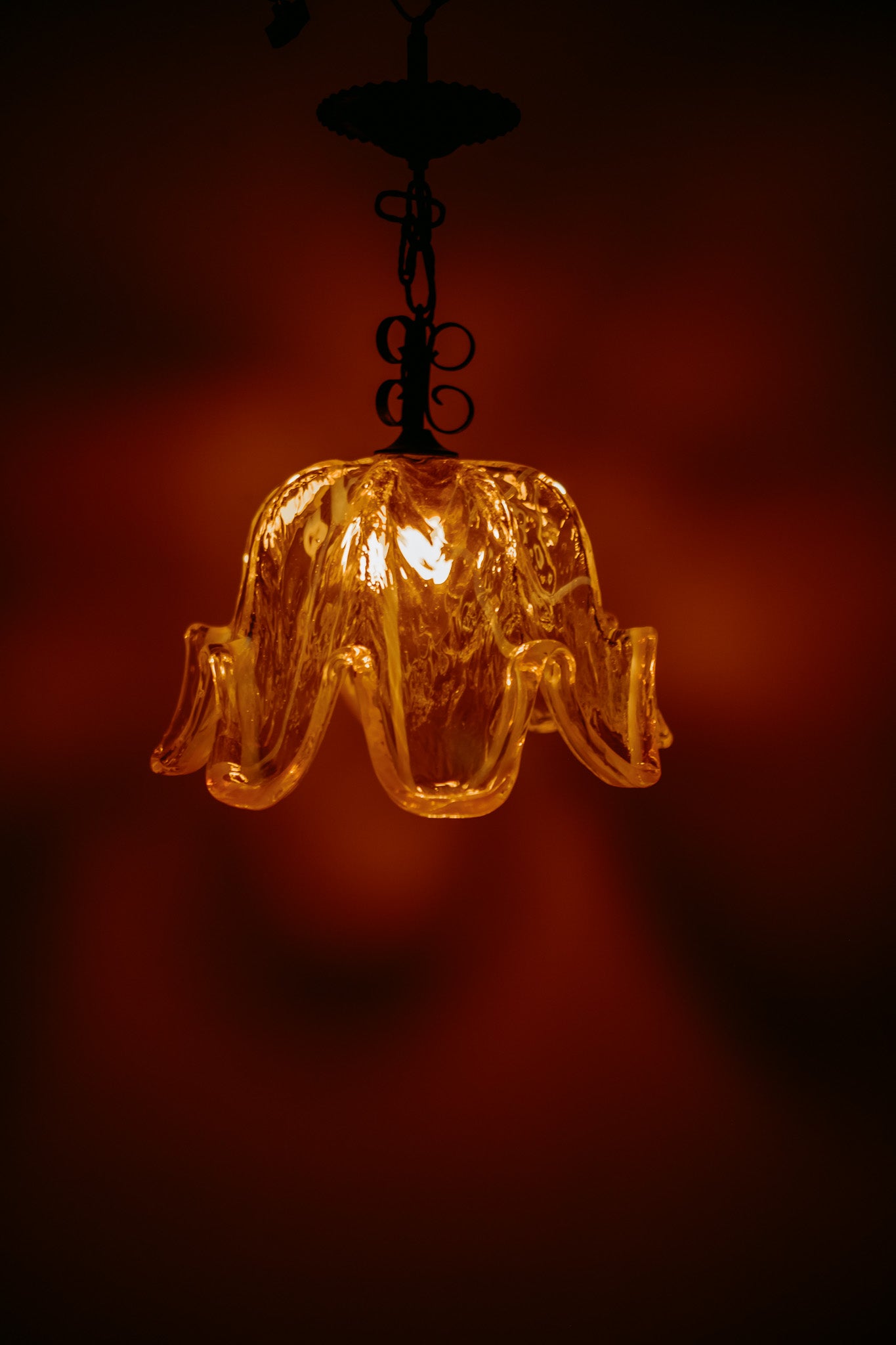 Vintage Murano glazen hanglamp uit Italië, jaren 70
