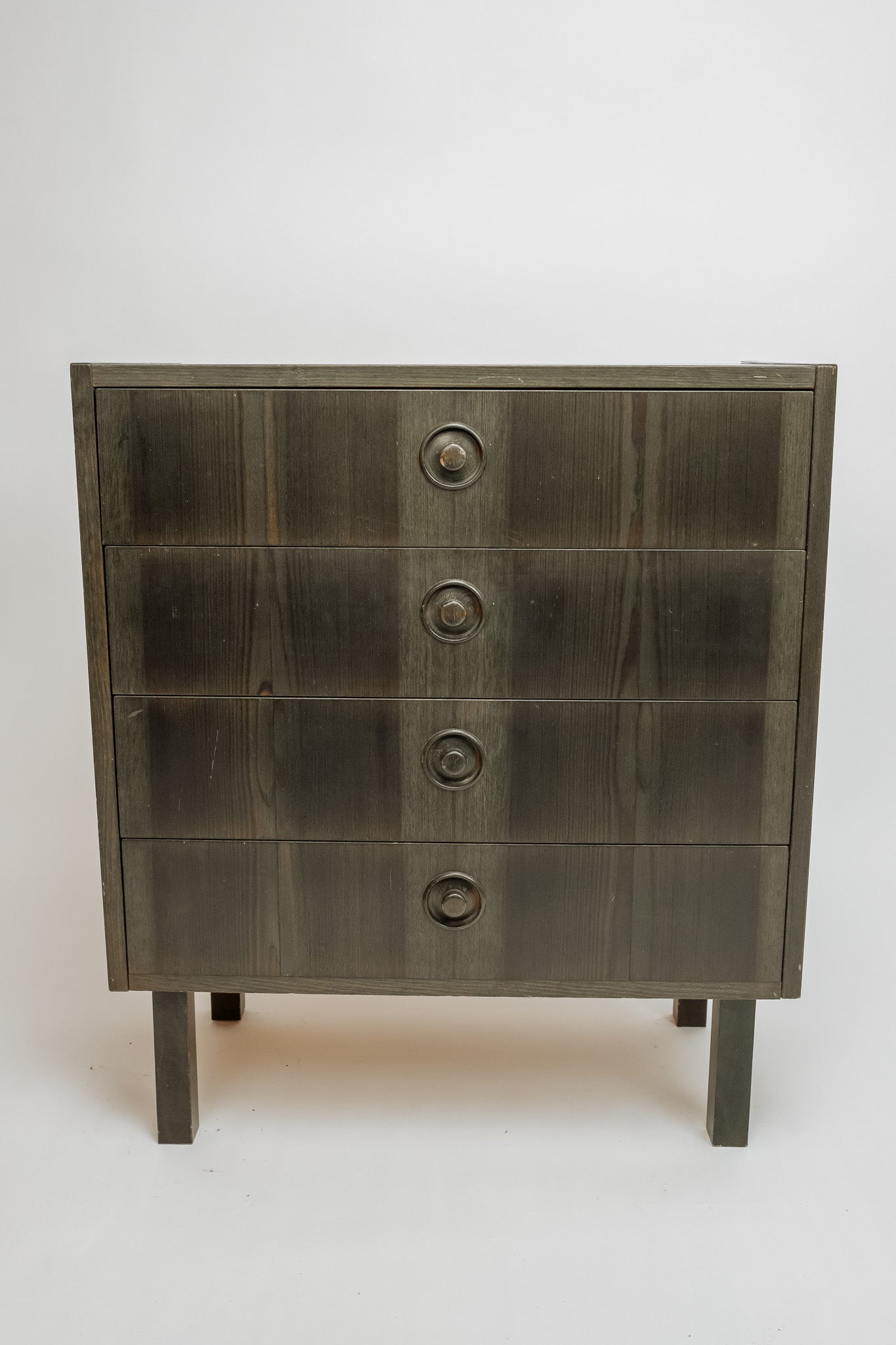 Vintage groene houten ladekast