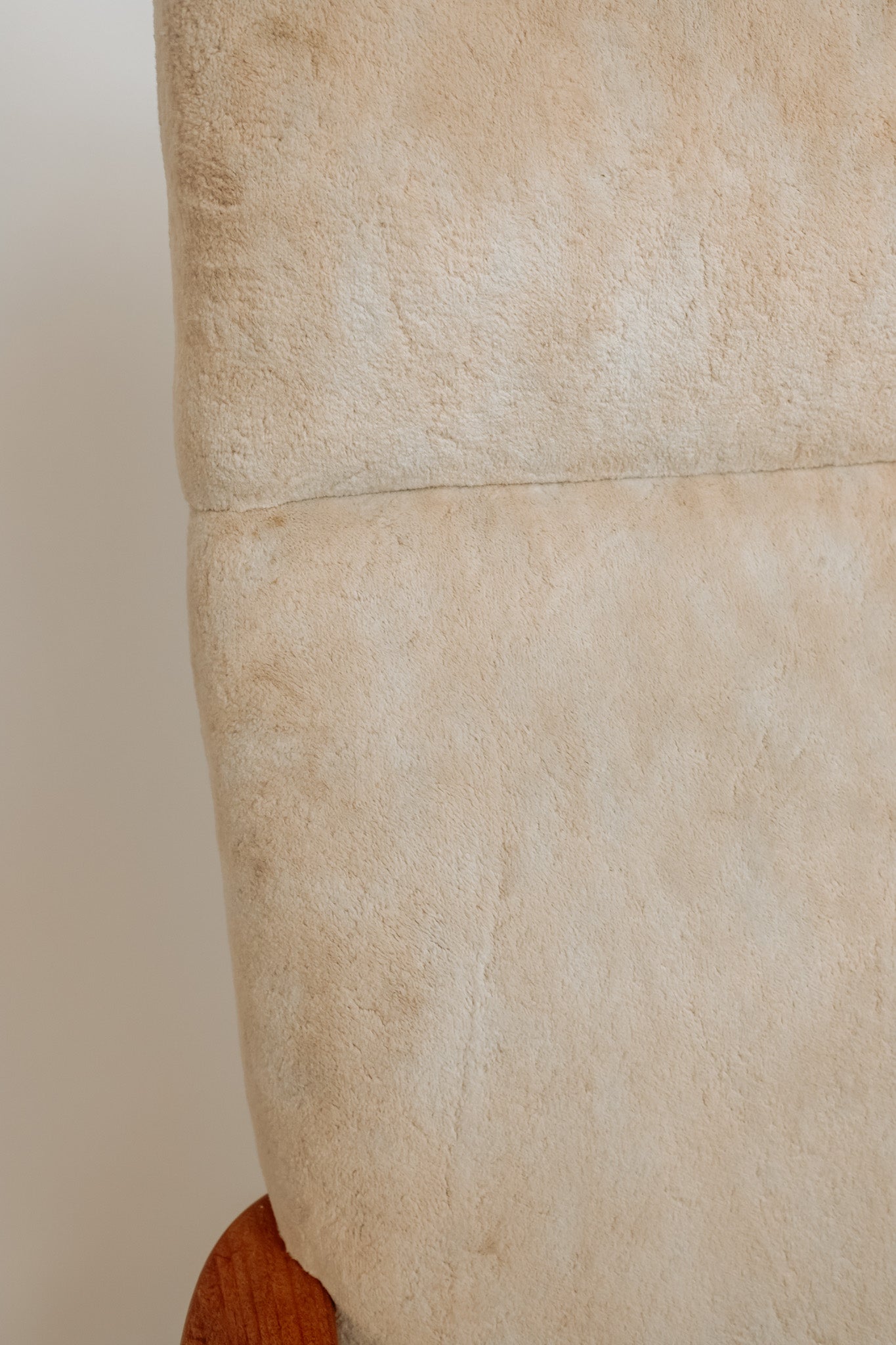 Vintage teakhouten fauteuil, jaren 60 - Beige bekleding
