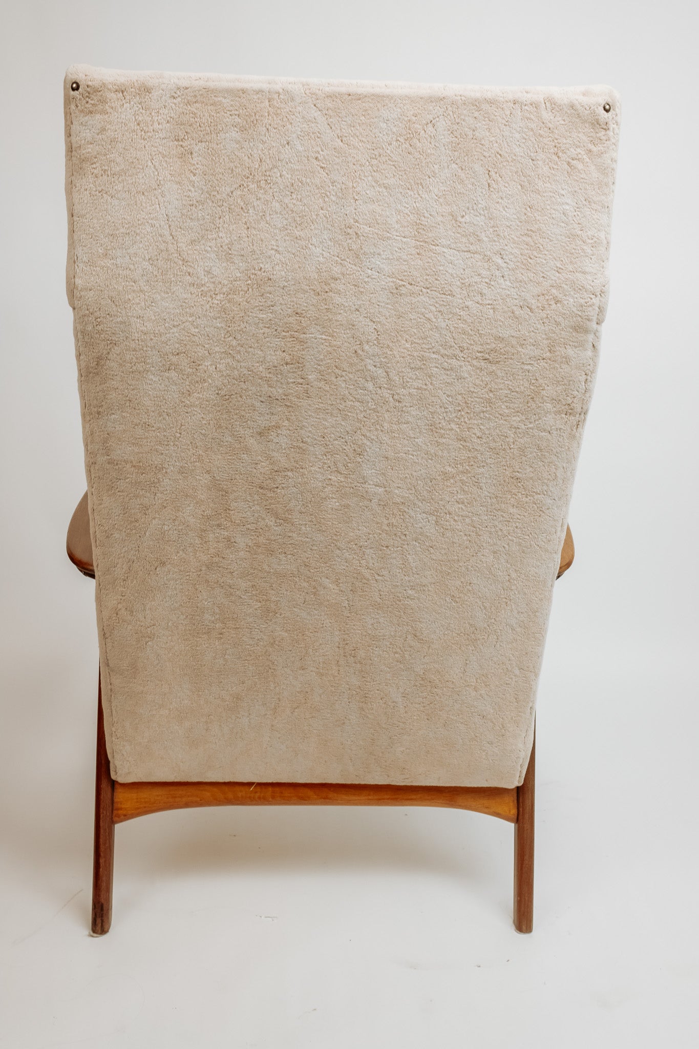 Vintage teakhouten fauteuil, jaren 60 - Beige bekleding