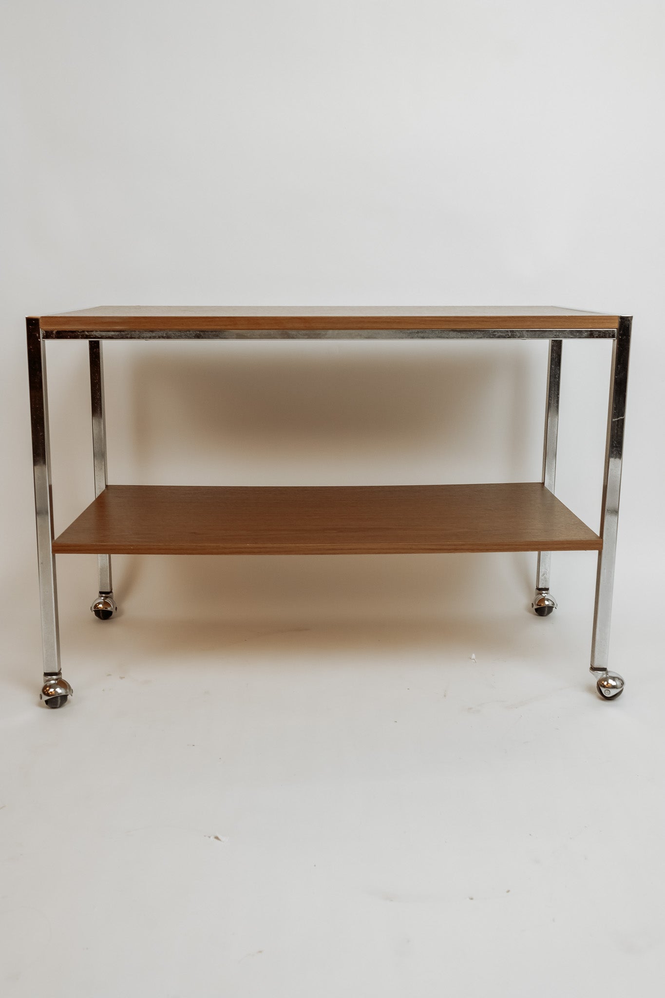 Vintage bar trolley, jaren 70 - Hout en chroom