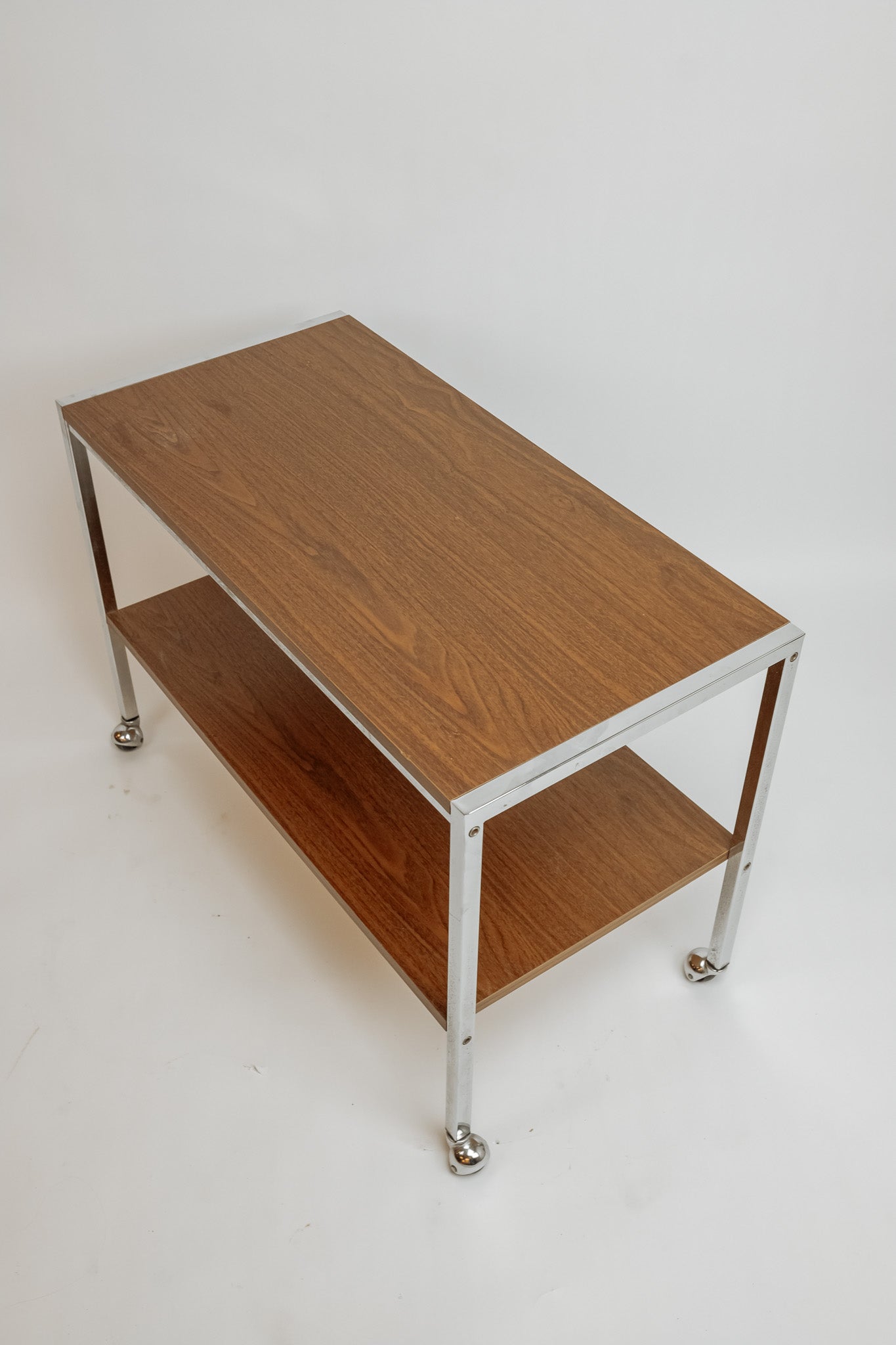 Vintage bar trolley, jaren 70 - Hout en chroom