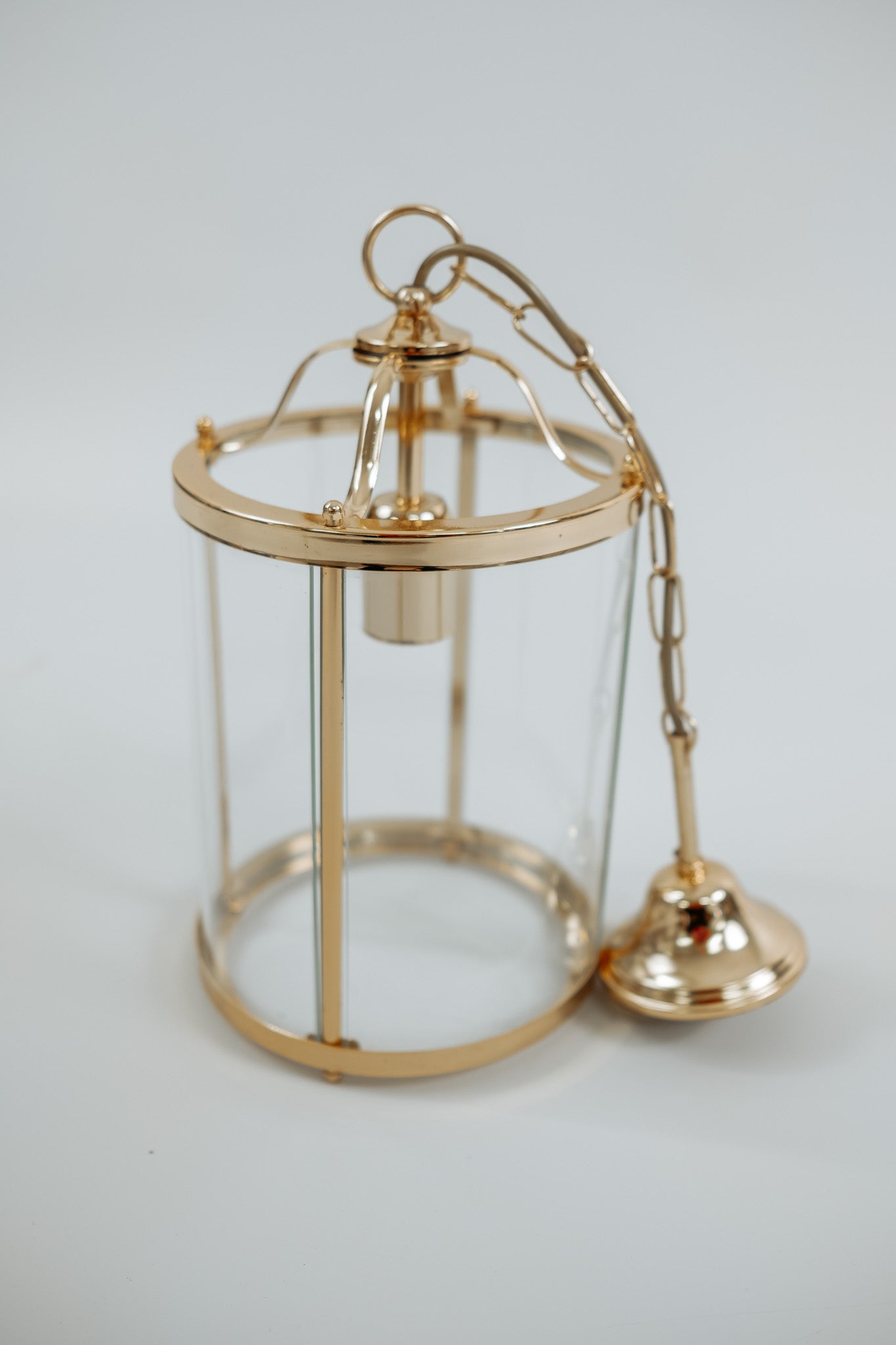 Brass/glass hall lamp