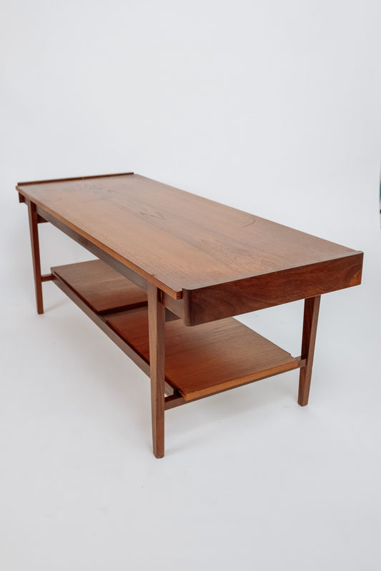 Vintage verlengbare salontafel met lades, jaren 60