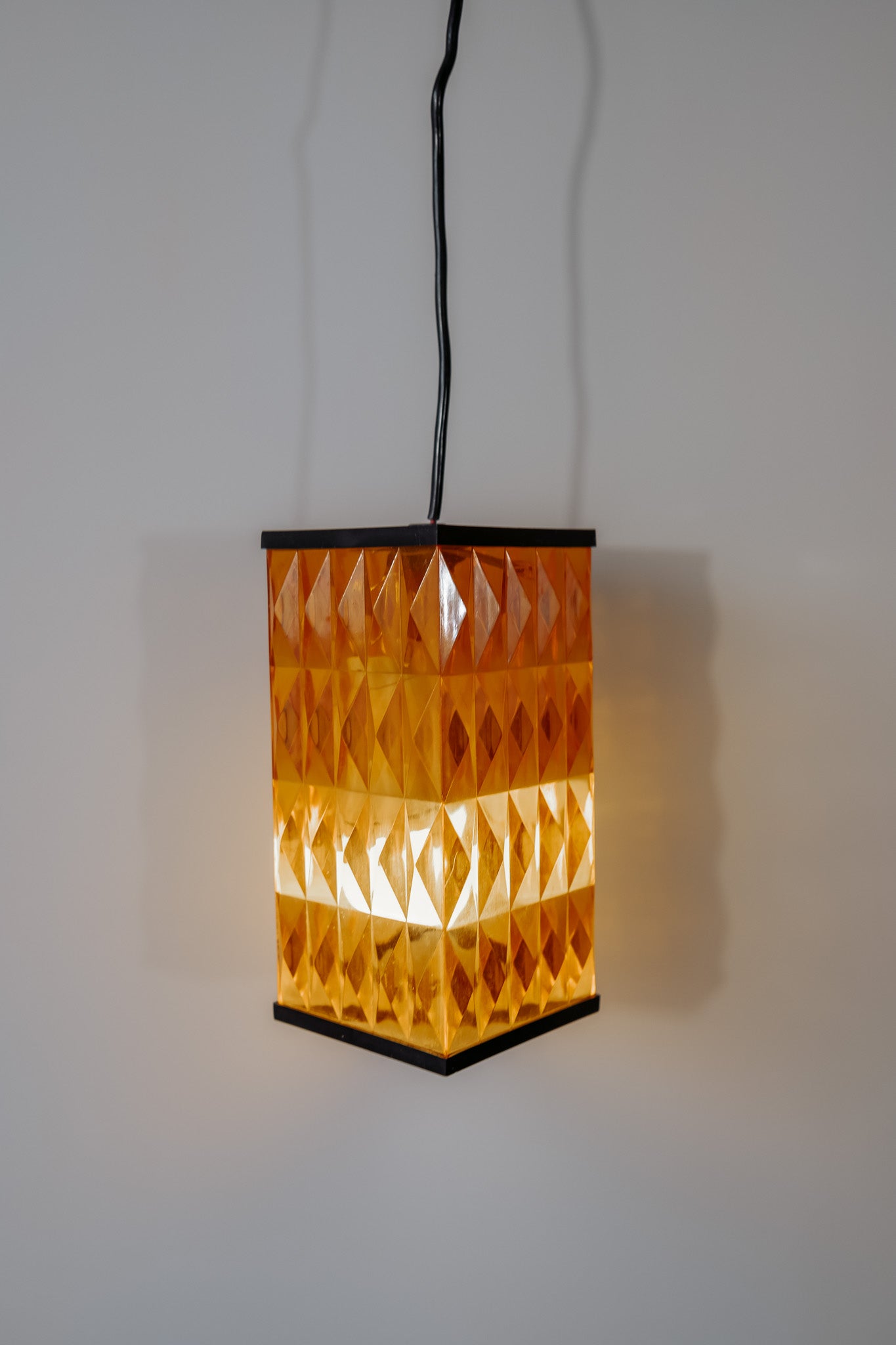 Oranje ruitpatroon hanglamp