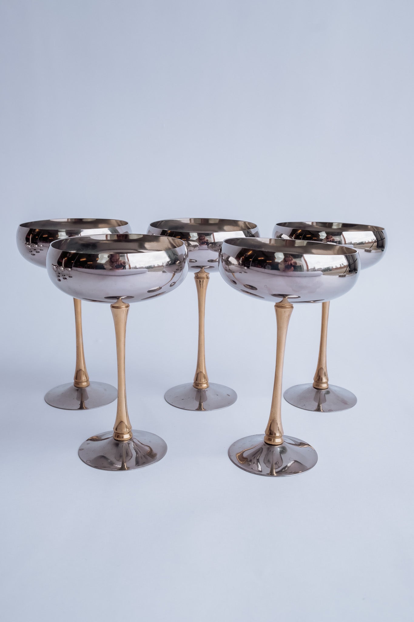 Set of 6 silver Italian coupes