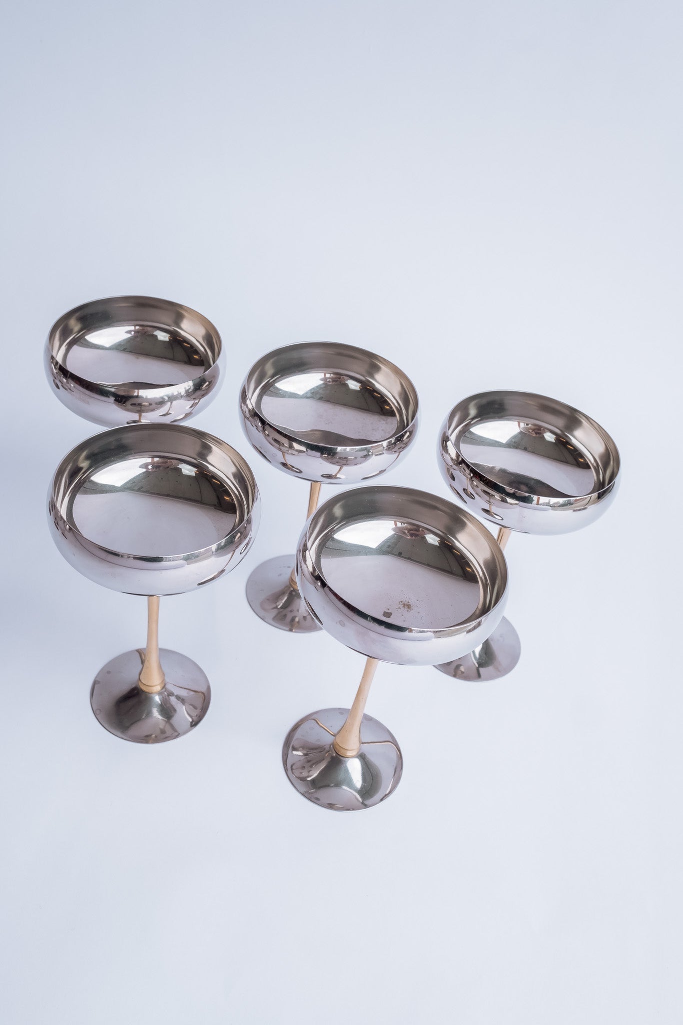 Set of 6 silver Italian coupes