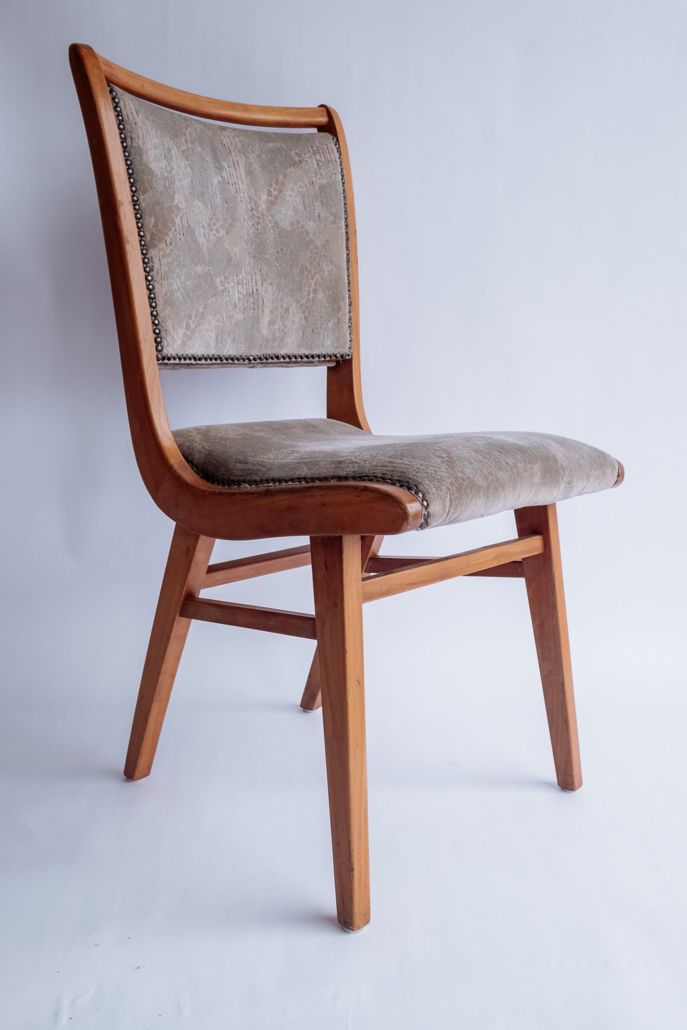 Set van 4 vintage houten eetkamerstoelen