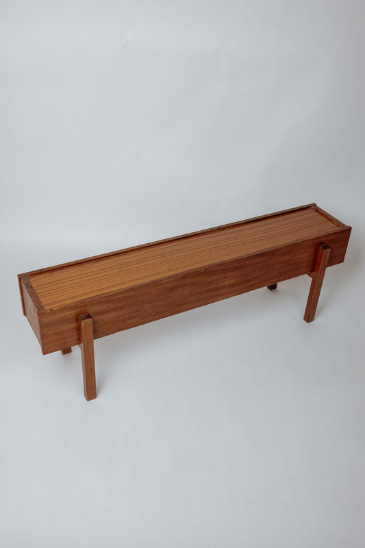 Smalle lange vintage salontafel of bijzettafel