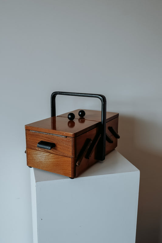 Vintage houten opbergkistje