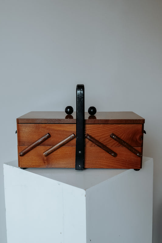 Vintage houten opbergkistje