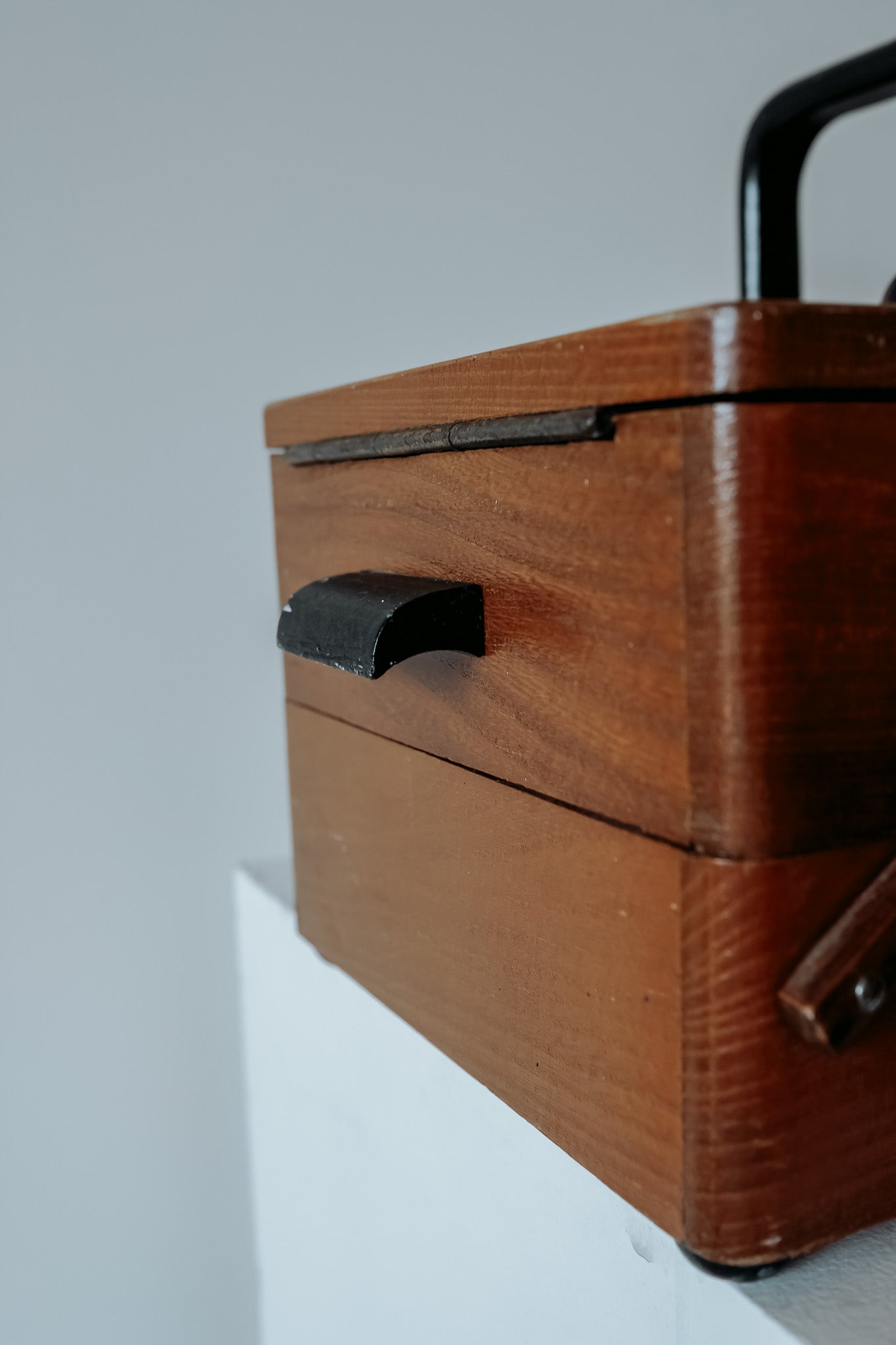 Vintage houten opbergkistje