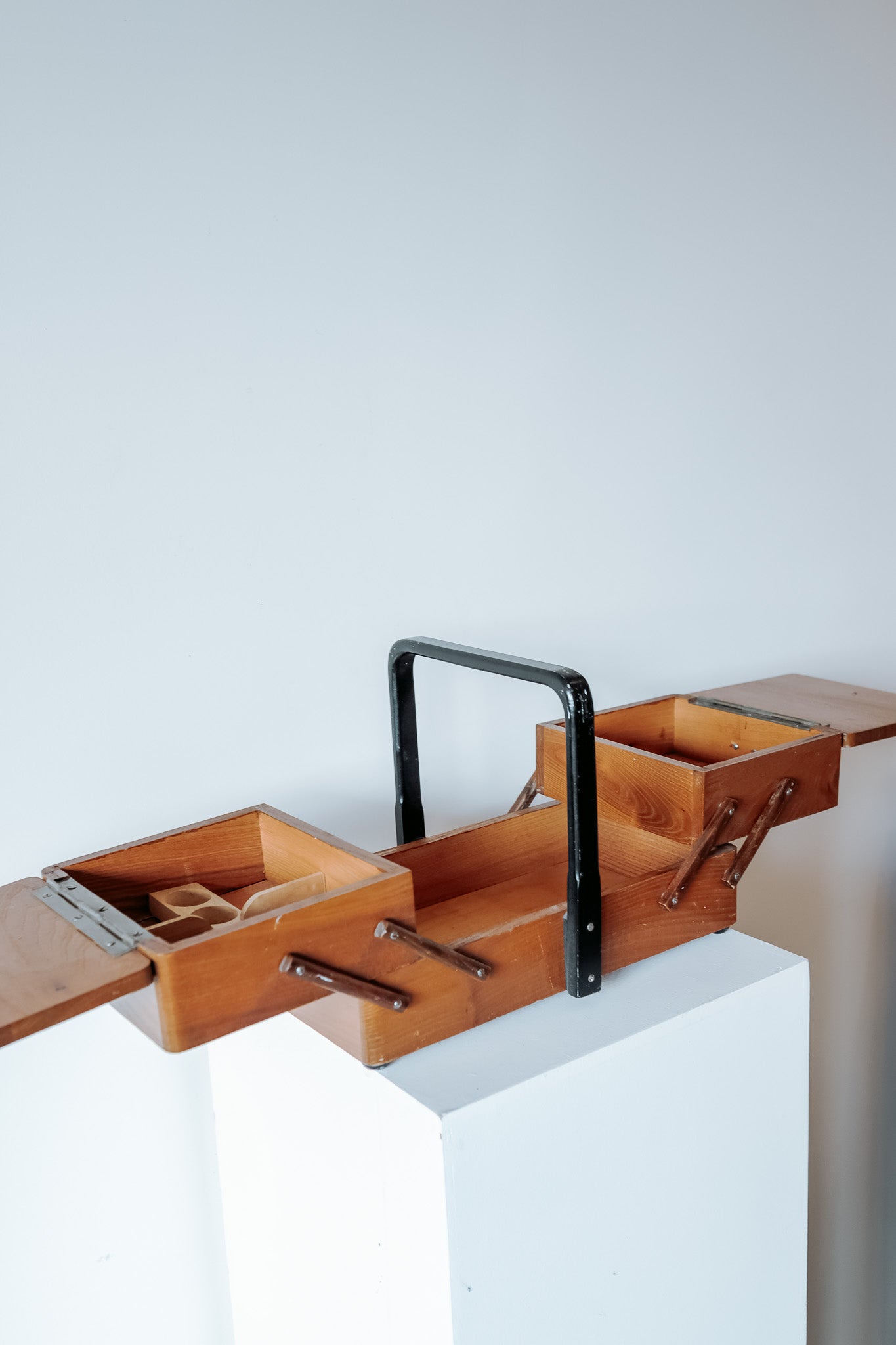 Vintage houten opbergkistje