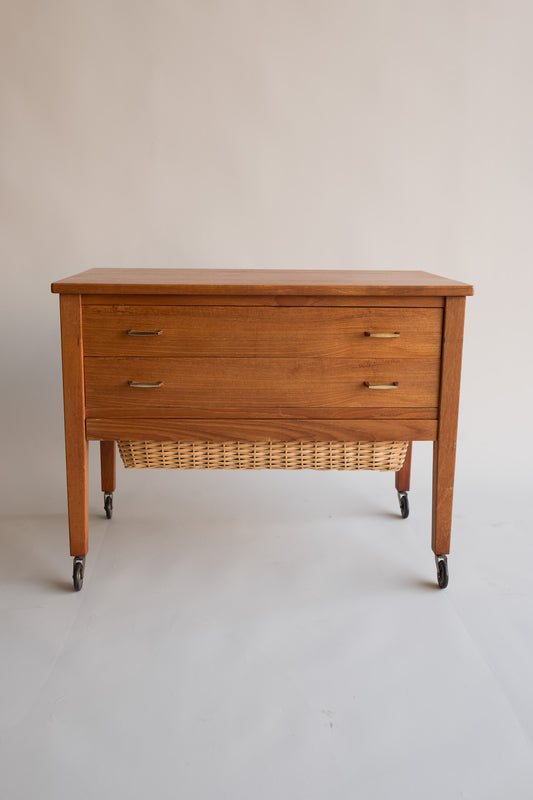 Mid century chest of drawers on wheels