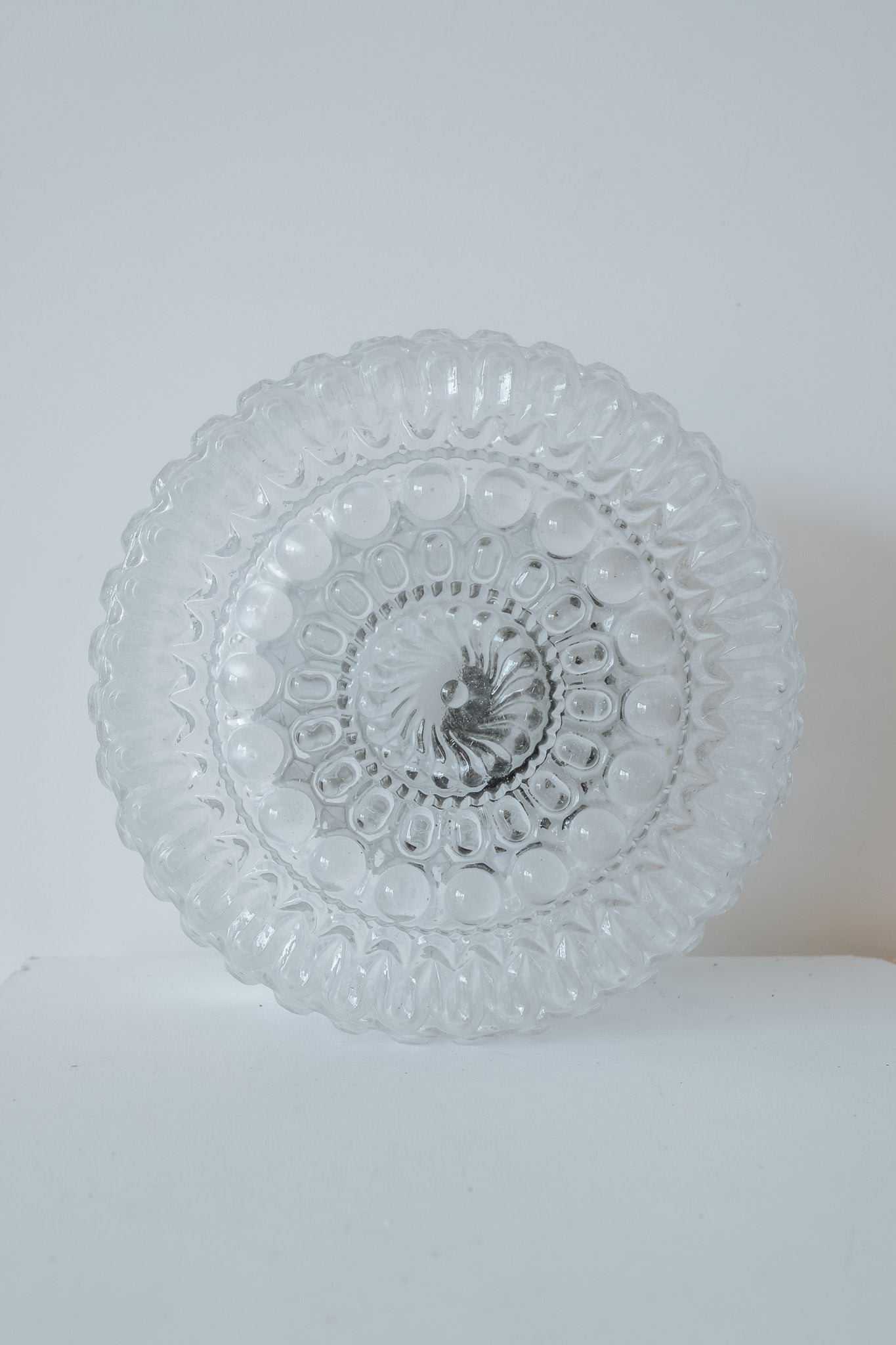 Vintage plafondlamp rond bubbelglas, jaren 70
