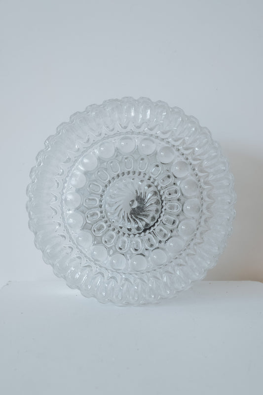 Vintage plafondlamp rond bubbelglas, jaren 70