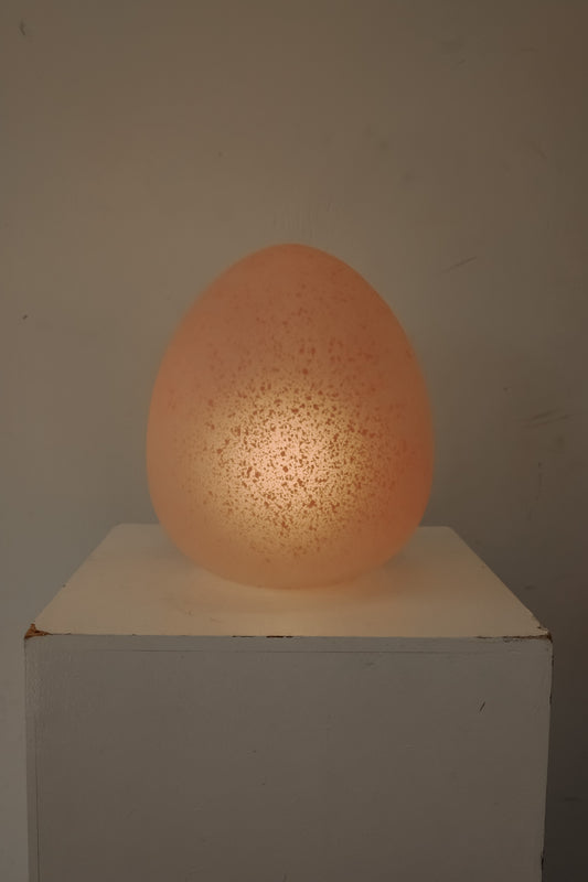 Murano glazen ei-lamp, roze gespikkeld glas, Italië jaren 70