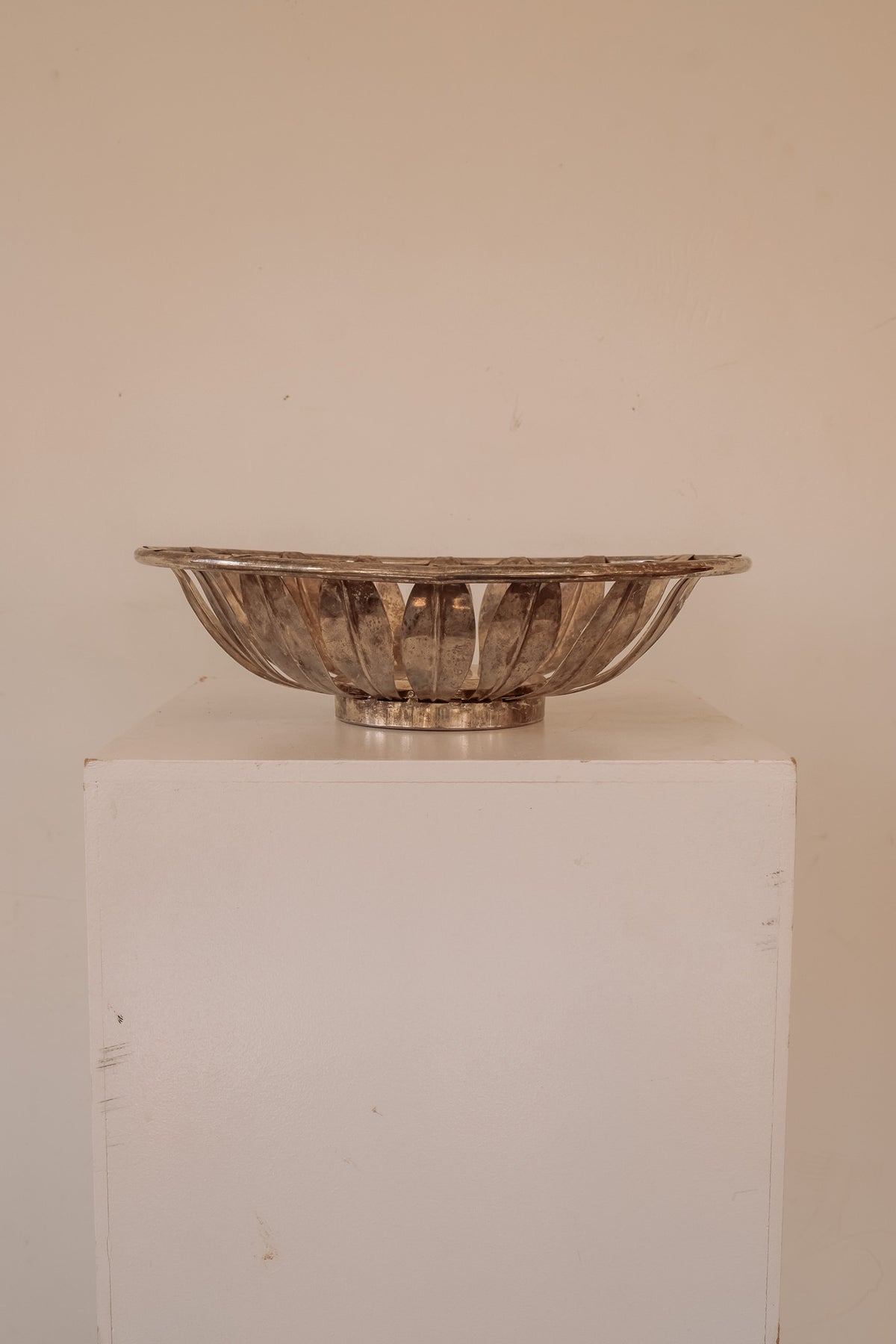 Vintage verzilverde broodmand