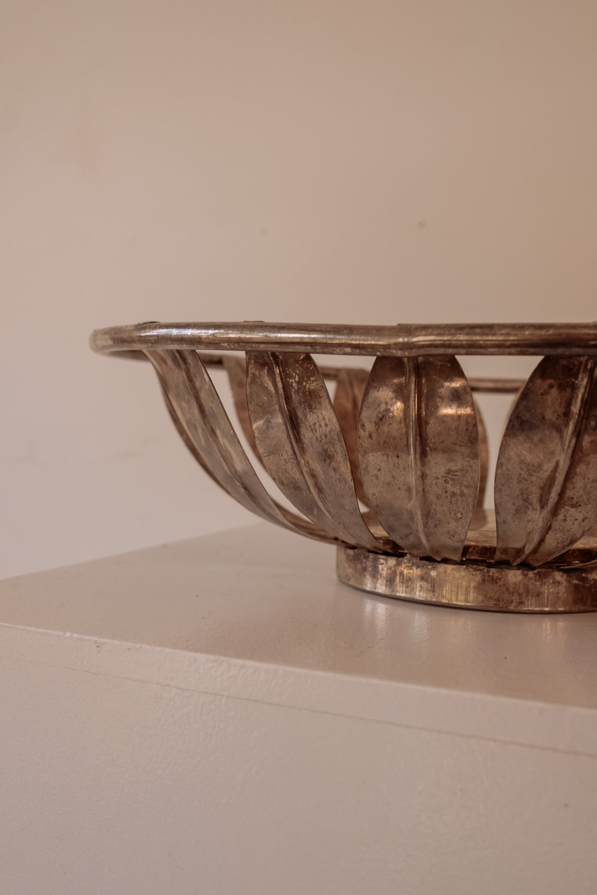 Vintage verzilverde broodmand