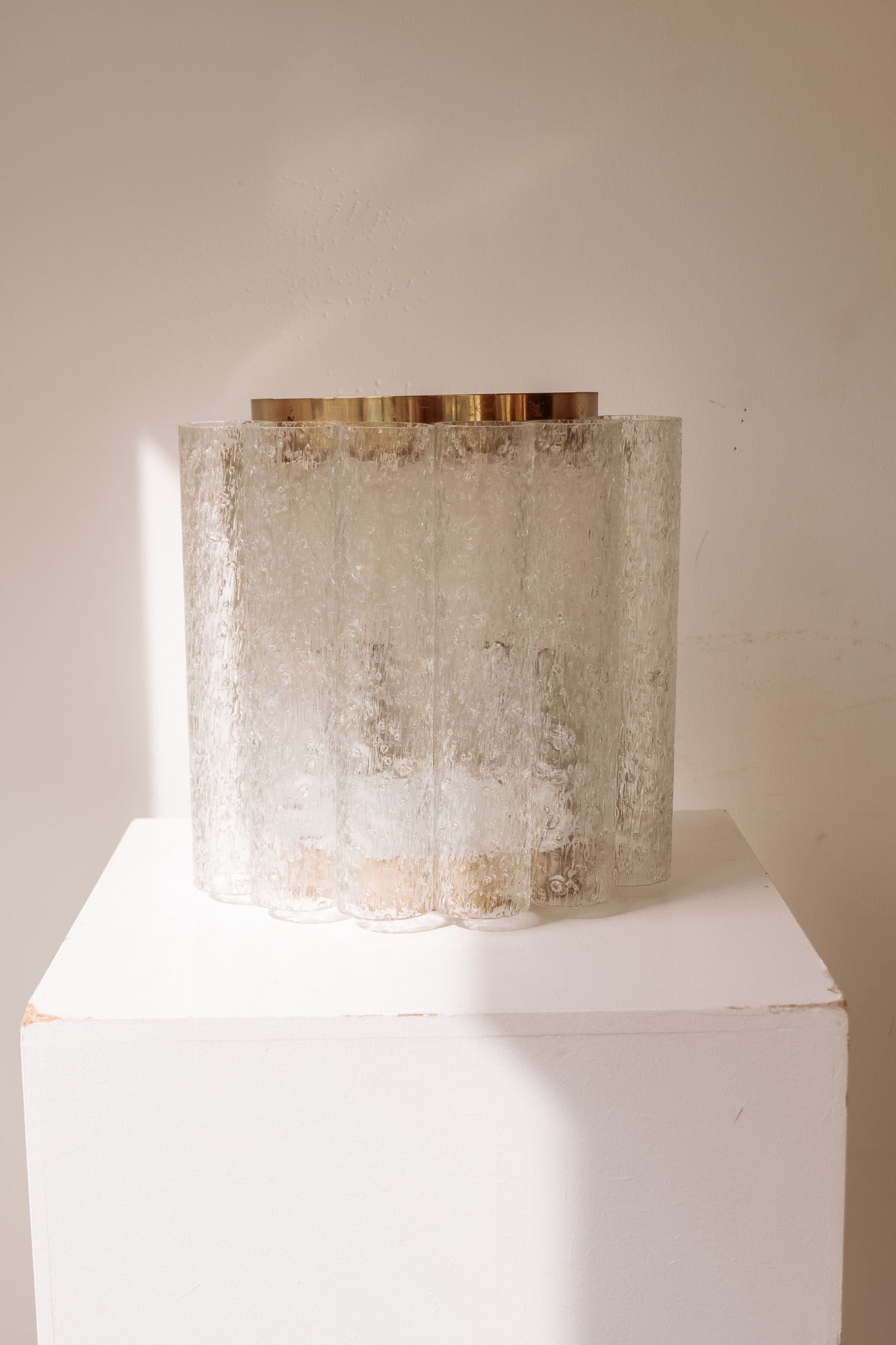 Vintage Doria Leuchten wandlamp met ijsglazen buizen