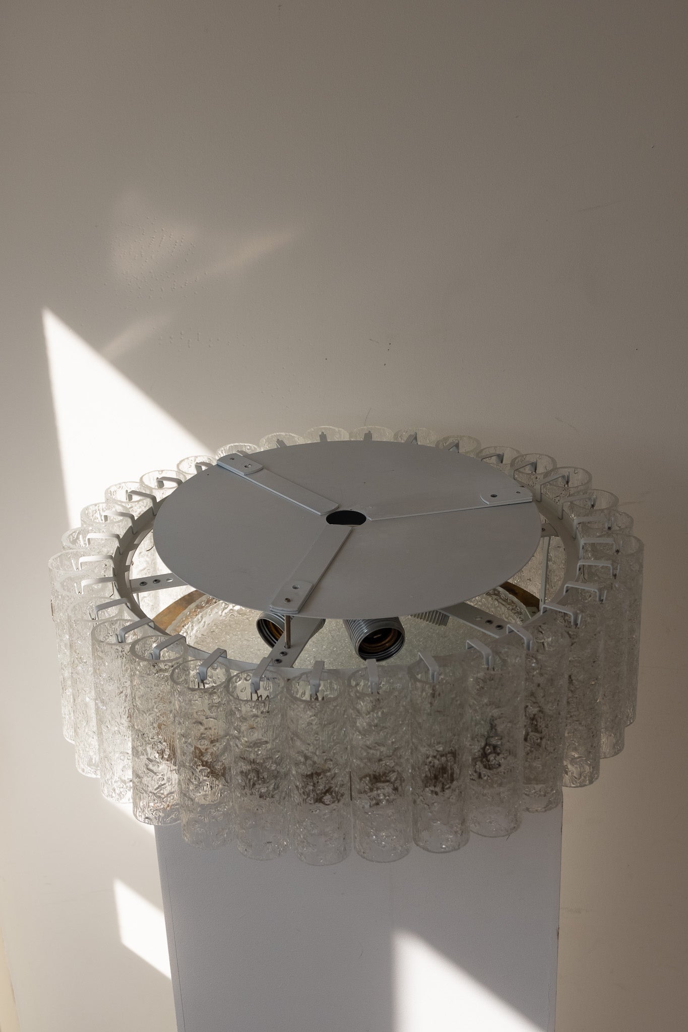 Vintage Doria Leuchten plafonnière met ijsglazen buisjes