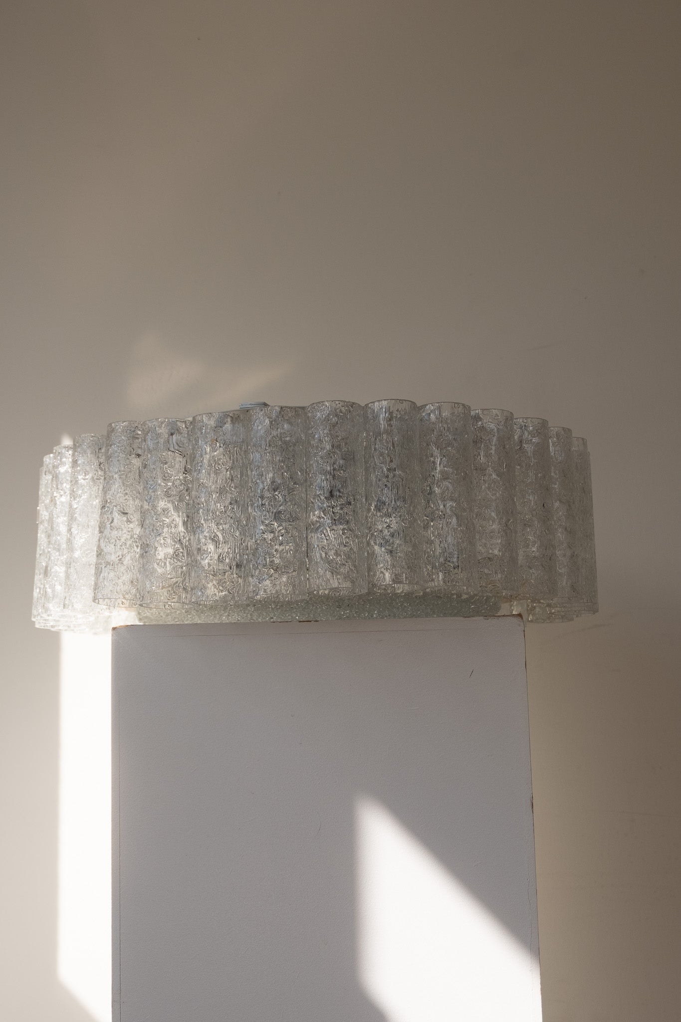 Vintage Doria Leuchten plafonnière met ijsglazen buisjes