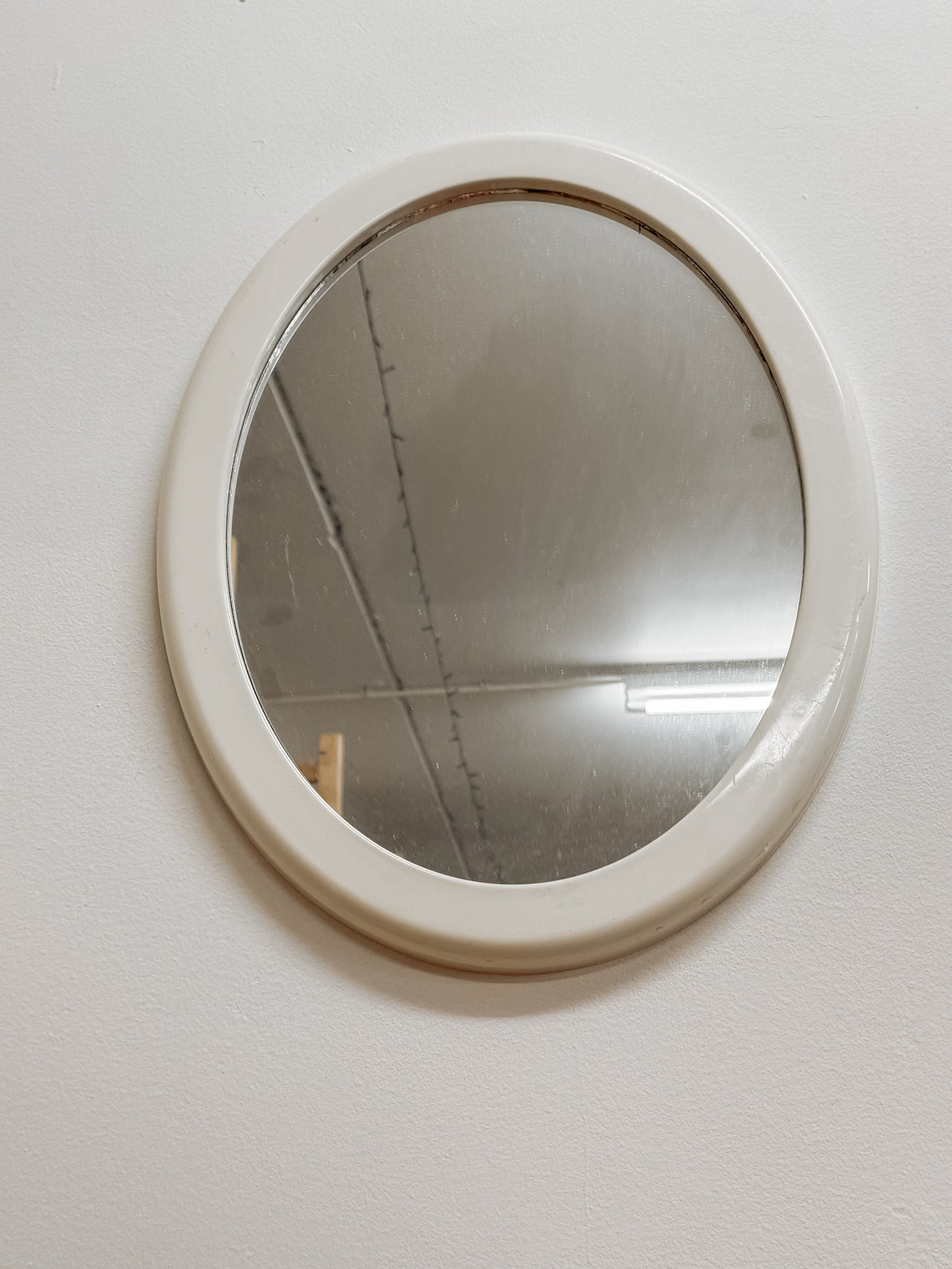 Ovale kunststof witte spiegel